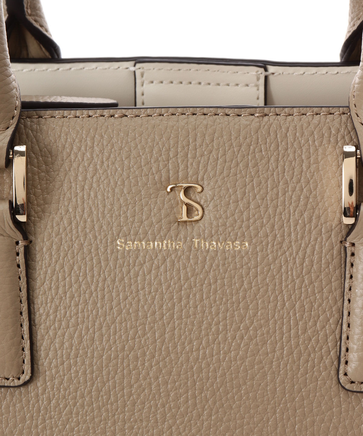 Samantha Thavasa「バイカラーレザー ハンドルバッグ」|ハンドバッグ|