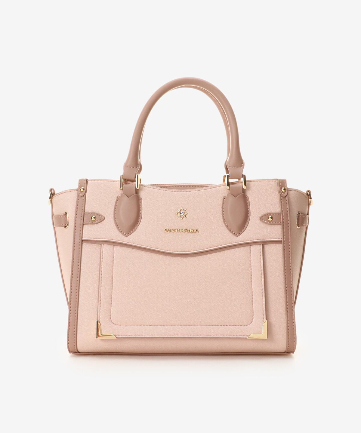 Samantha Vega「シンプルビジューハンドバッグ」|ハンドバッグ|ﾋﾟﾝｸﾍﾞｰｼﾞｭ