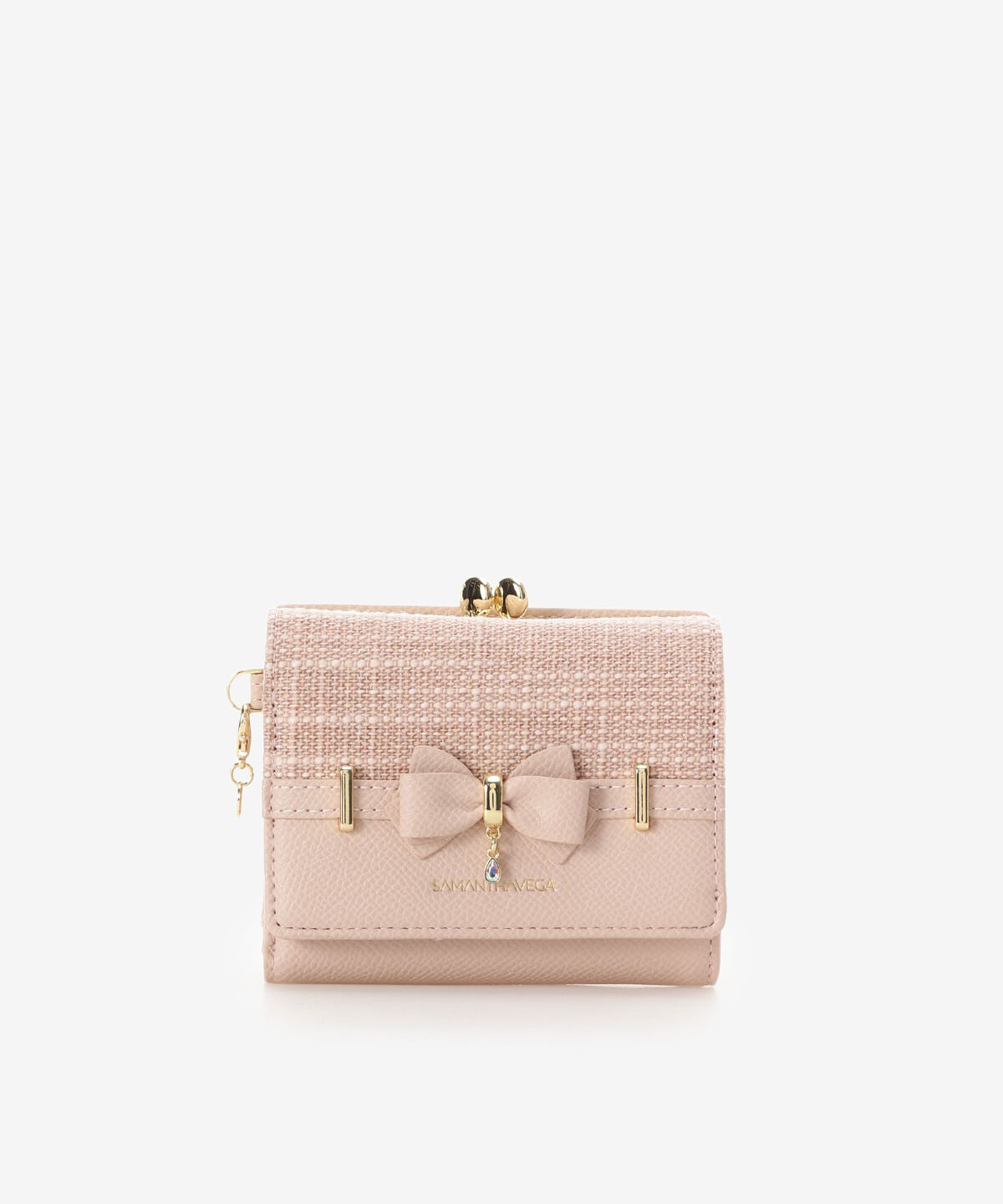 Samantha Vega「バンブーアクセントリボン折財布」|財布|ピンク
