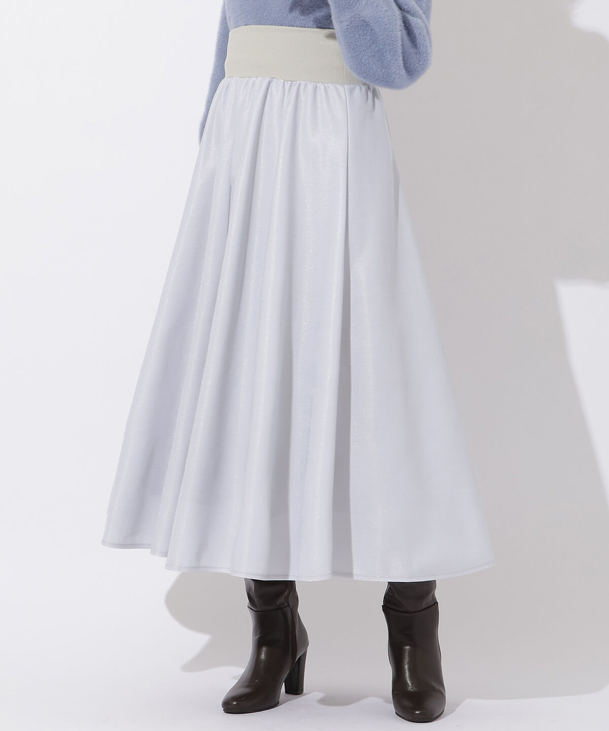 アンドクチュール「ラメデザイン8枚ハギスカート」|フレア|