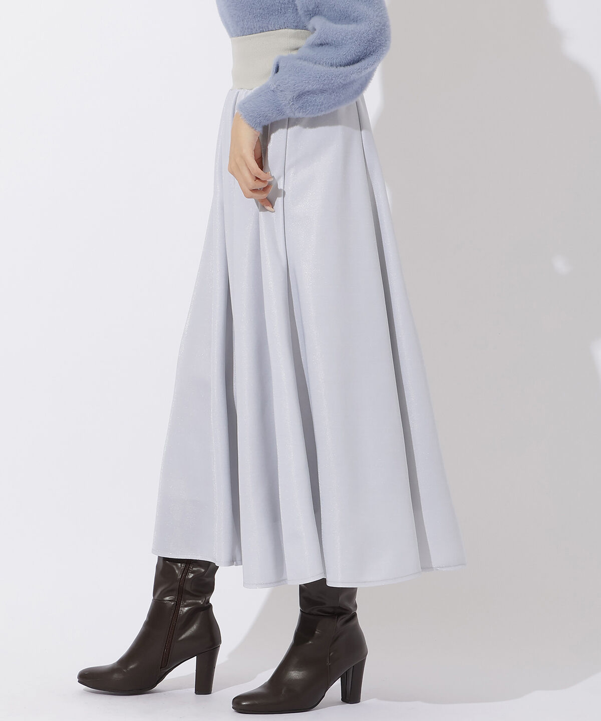 アンドクチュール「ラメデザイン8枚ハギスカート」|フレア|