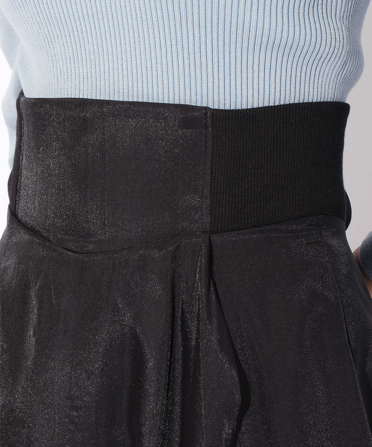 アンドクチュール「サイドリブシアー＆チュールスカート」|フレア|