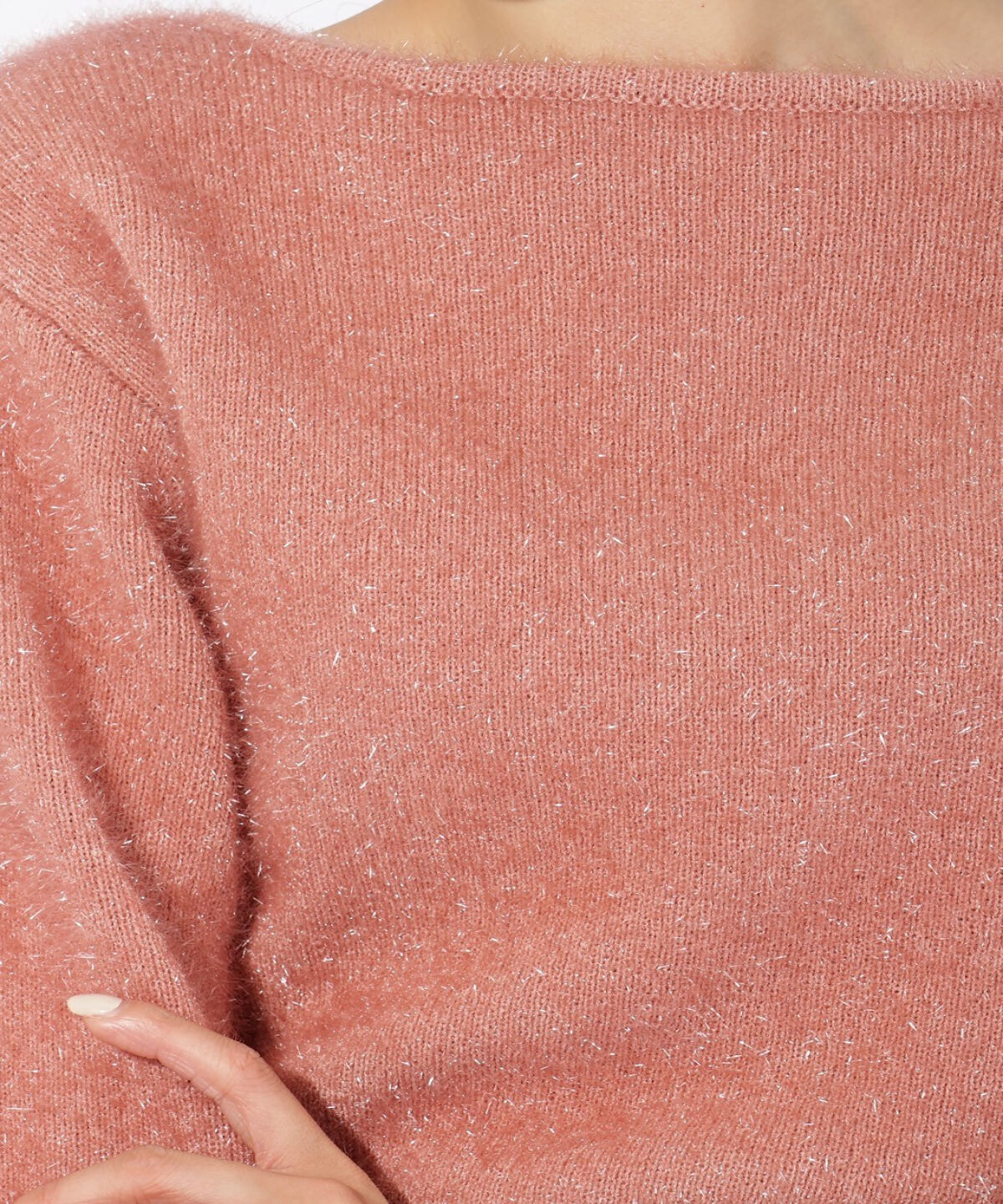 アンドクチュール「フィルムヤーンボートネックプルオーバー」|ニット・セーター|