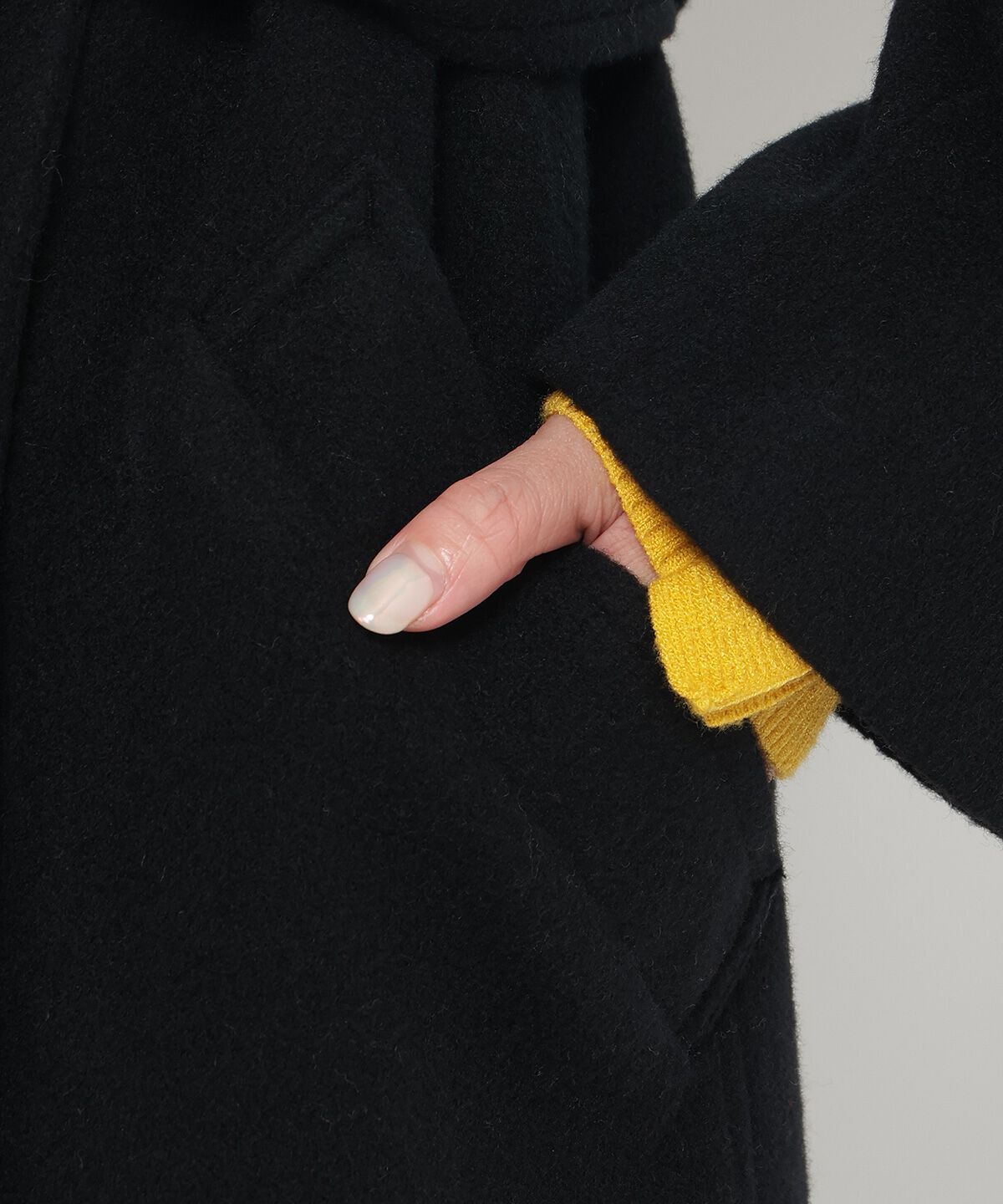 アンドクチュール「ウールビーバービッグカラーロングコート」|ダウン|