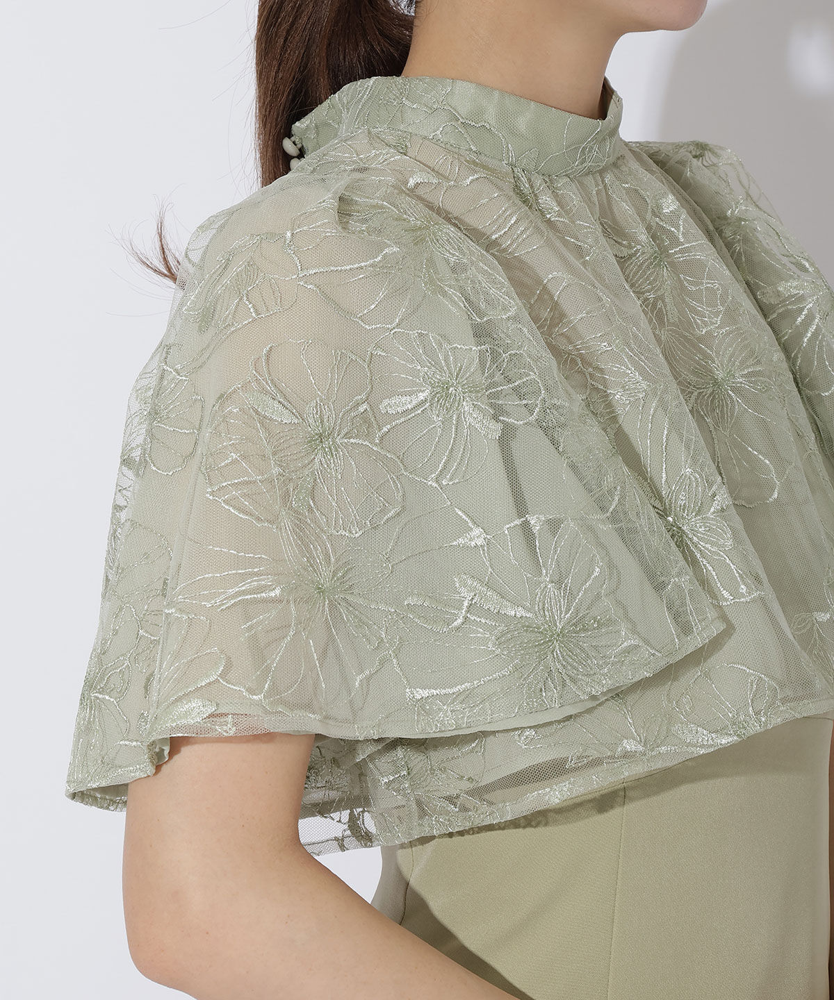 アンドクチュール「ラメフラワーチュールレイヤードドレス」|ドレス|