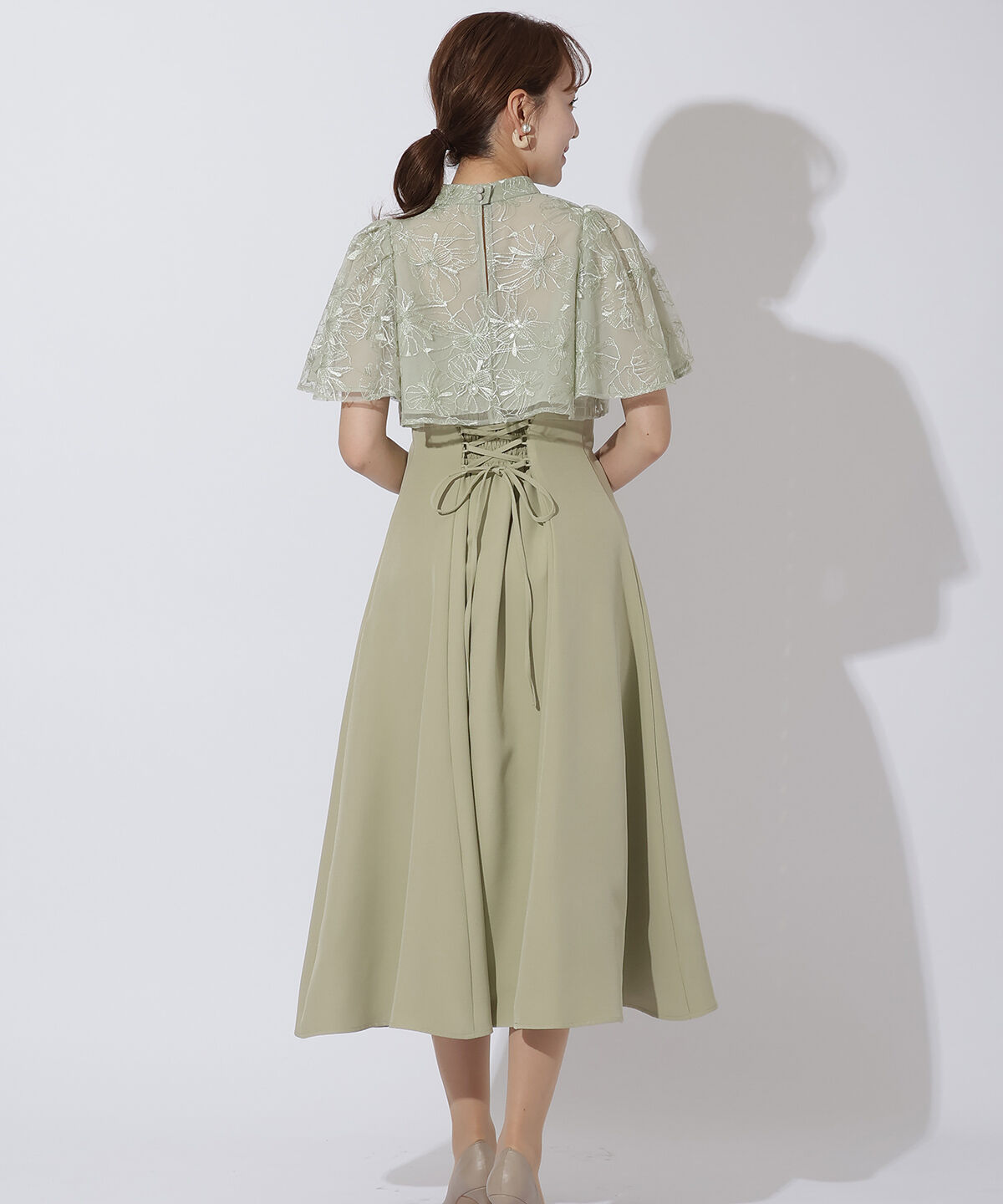 アンドクチュール「ラメフラワーチュールレイヤードドレス」|ドレス|