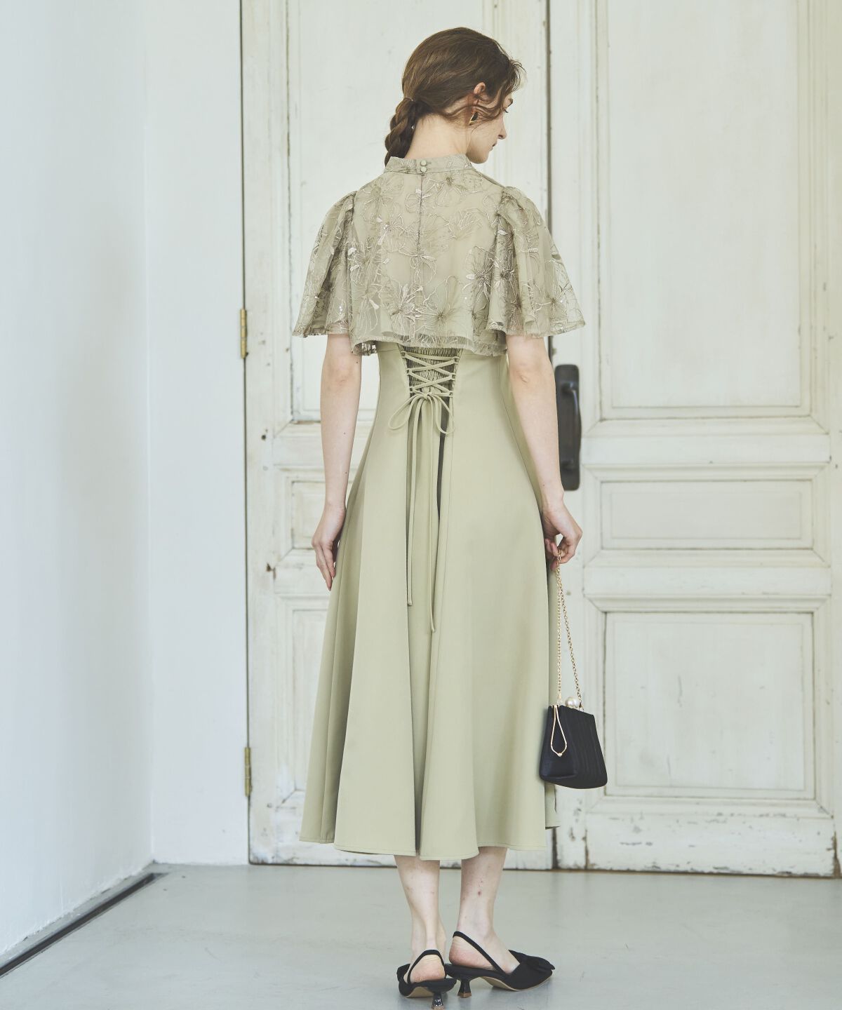 アンドクチュール「ラメフラワーチュールレイヤードドレス」|ドレス|