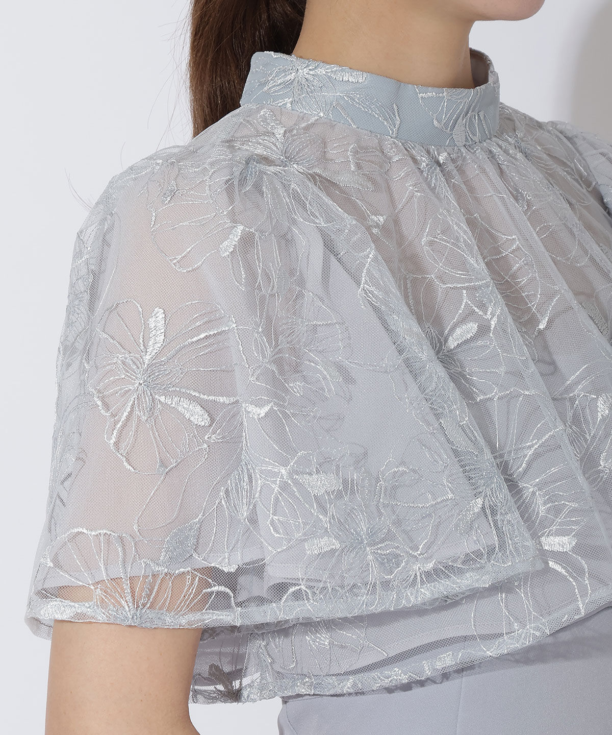 アンドクチュール「ラメフラワーチュールレイヤードドレス」|ドレス|