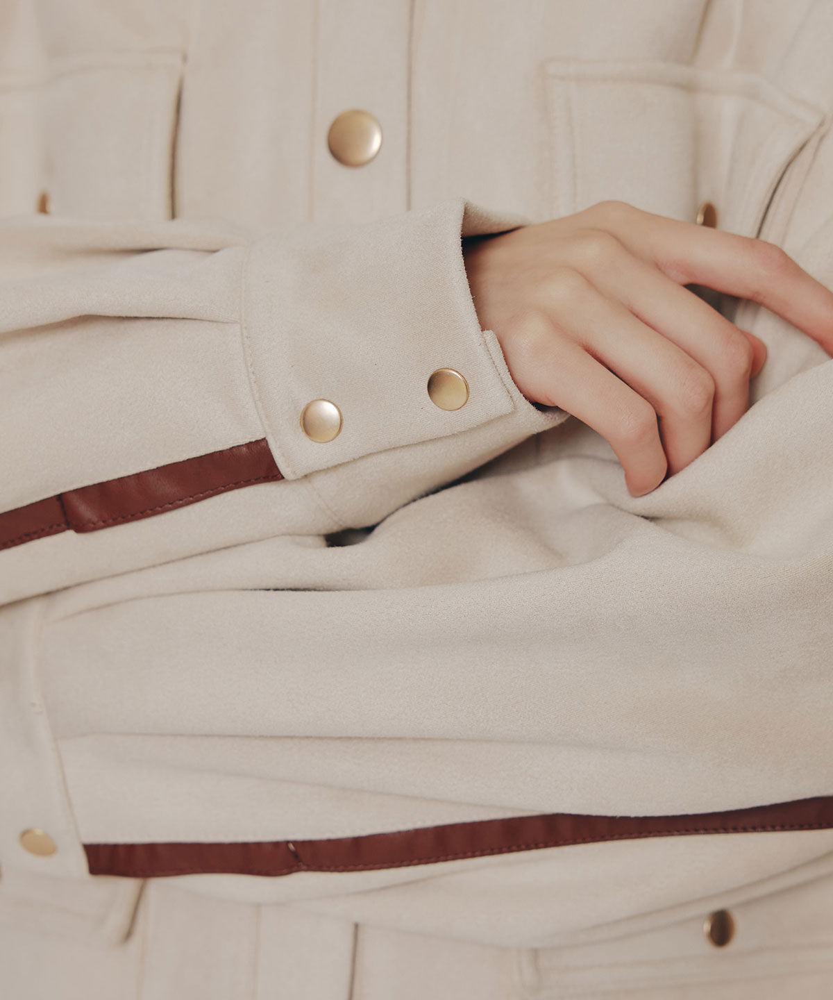 REDYAZEL「ヴィンテージライクスエードポケットジャケット」|ステンカラーコート|