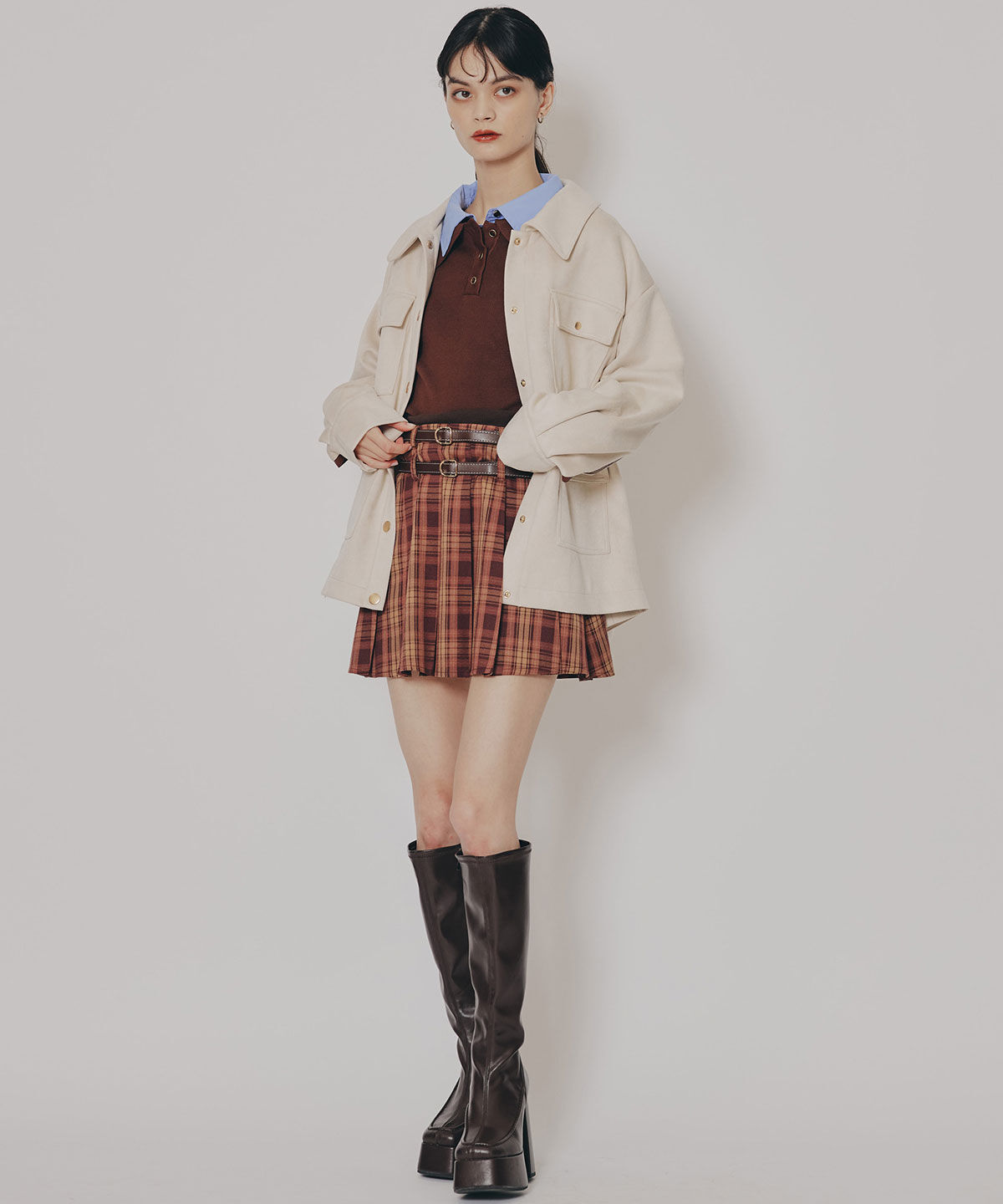 REDYAZEL「ヴィンテージライクスエードポケットジャケット」|ステンカラーコート|