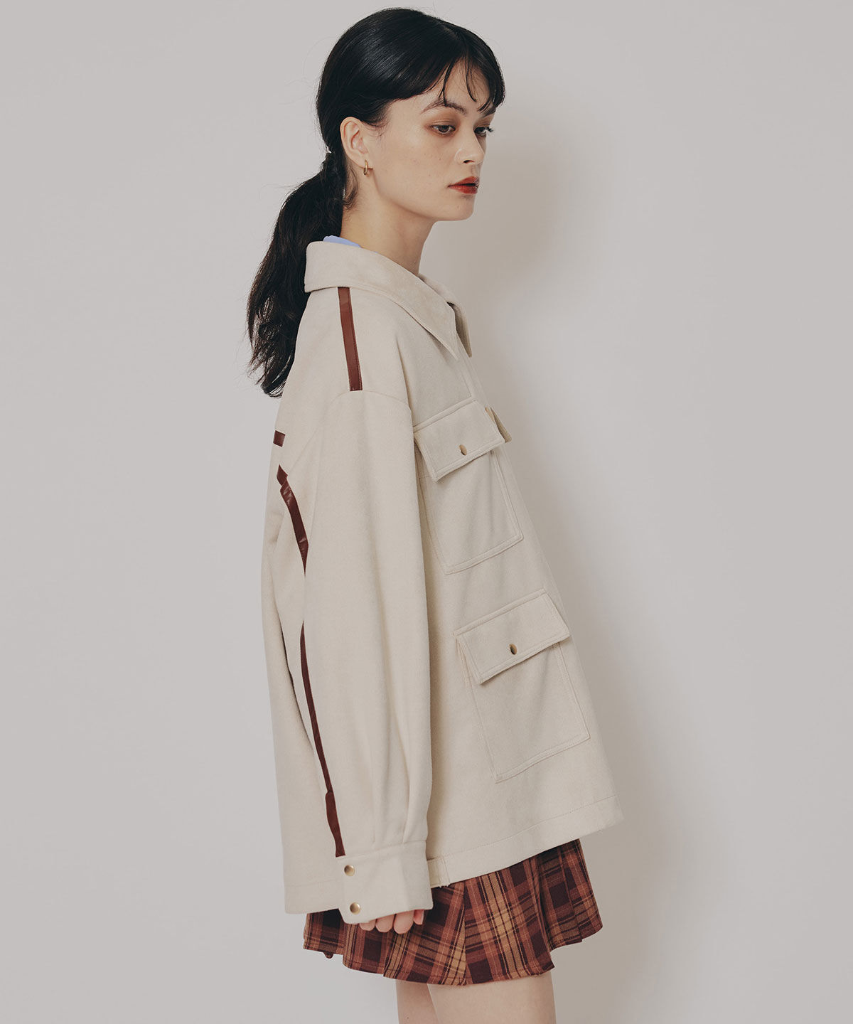 REDYAZEL「ヴィンテージライクスエードポケットジャケット」|ステンカラーコート|