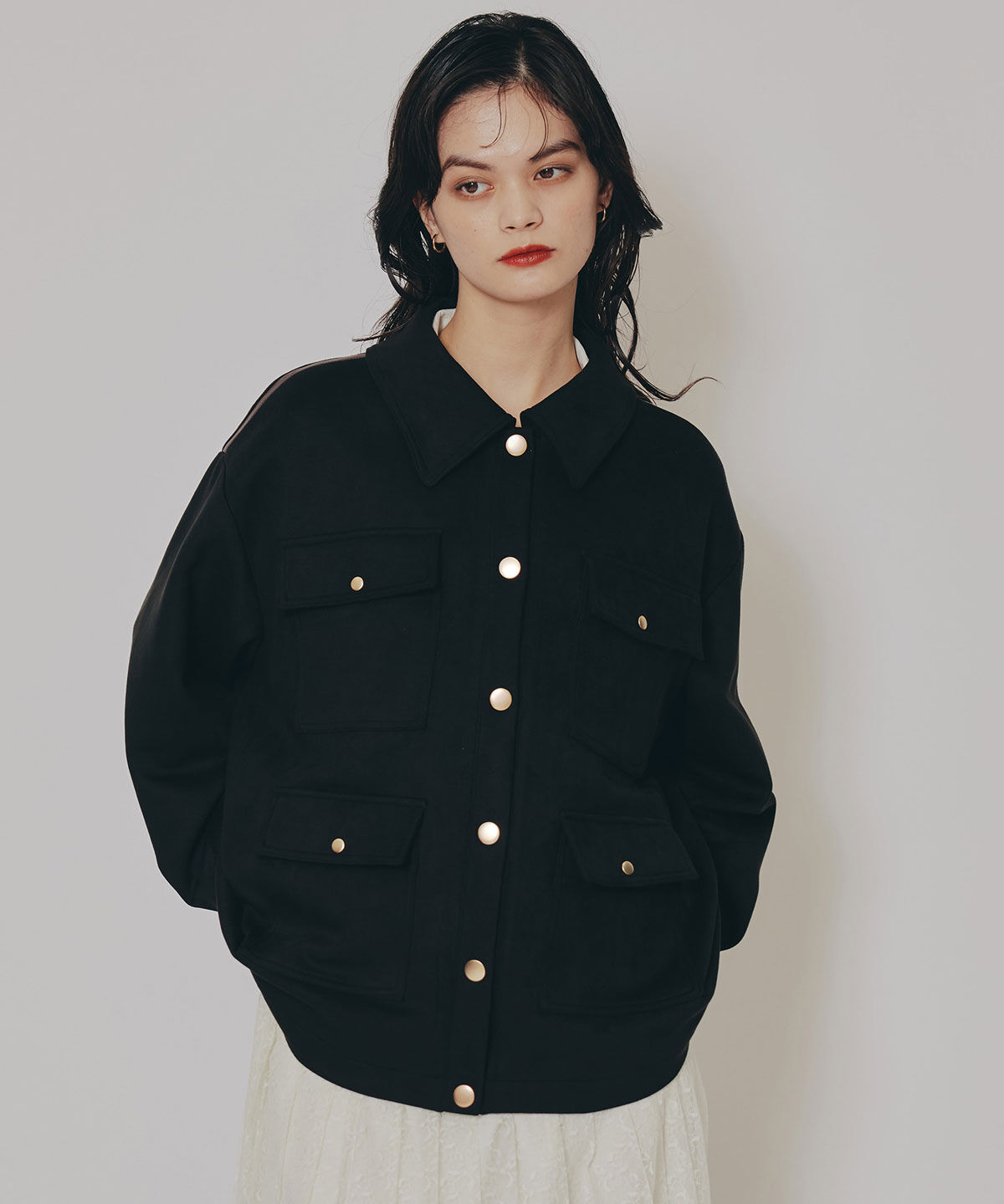 REDYAZEL「ヴィンテージライクスエードポケットジャケット」|ステンカラーコート|