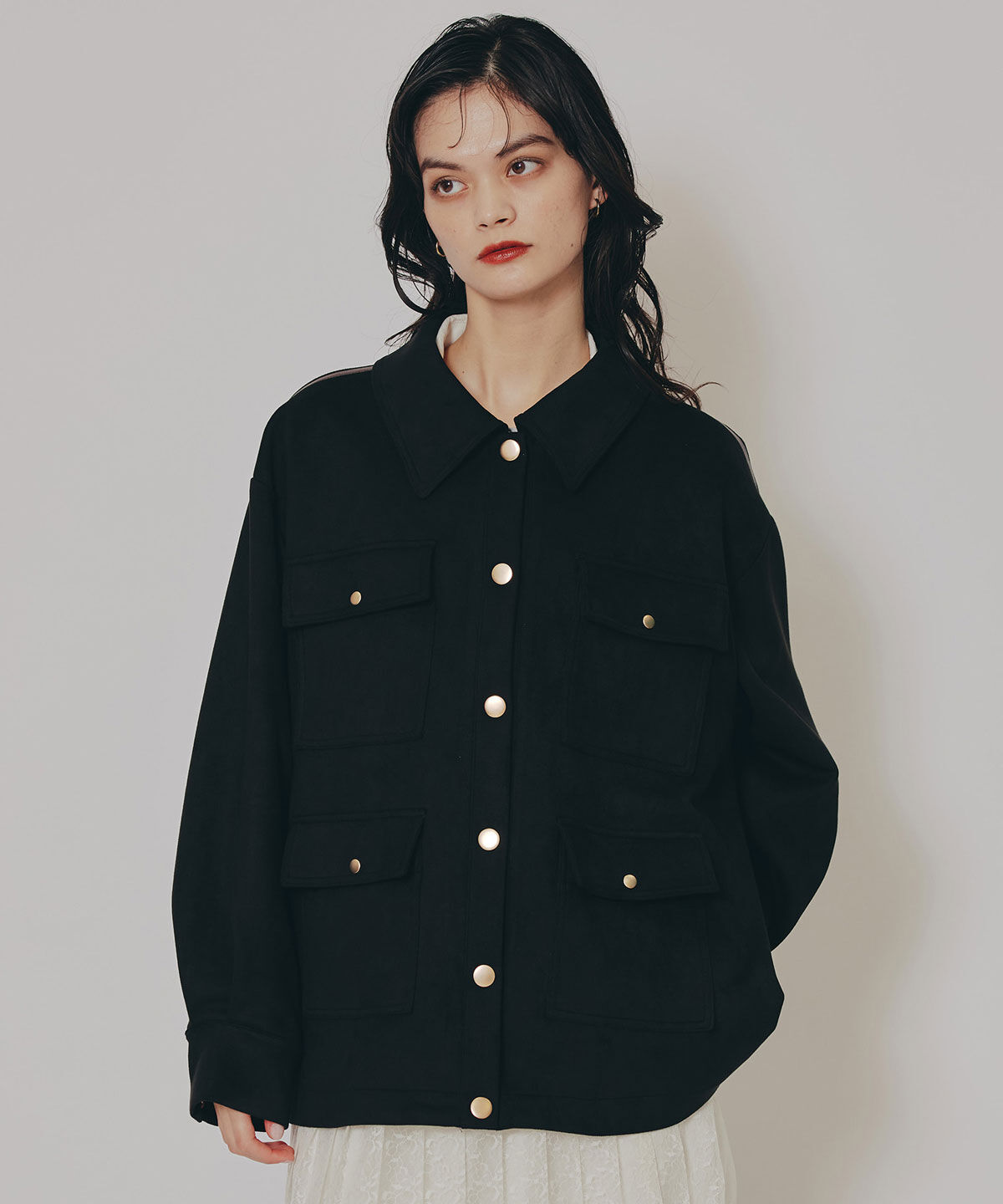 REDYAZEL「ヴィンテージライクスエードポケットジャケット」|ステンカラーコート|