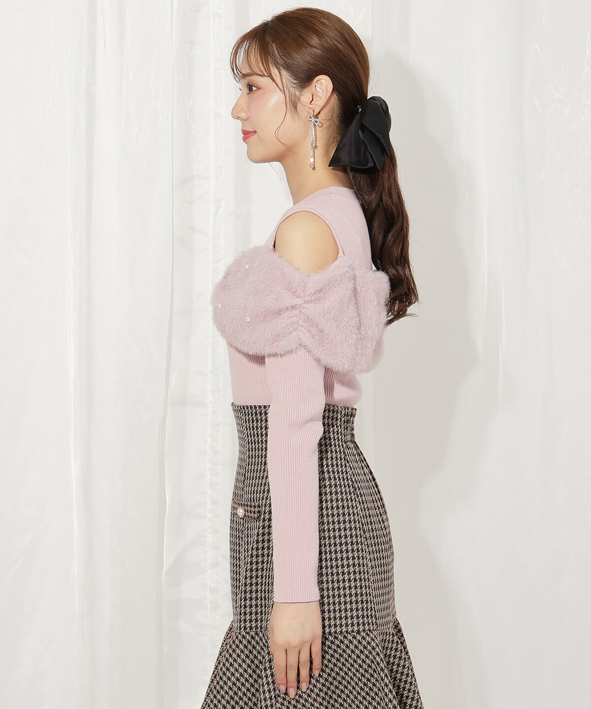 WILLSELECTION「シャギーリボンビジュートップス」|ニット・セーター|