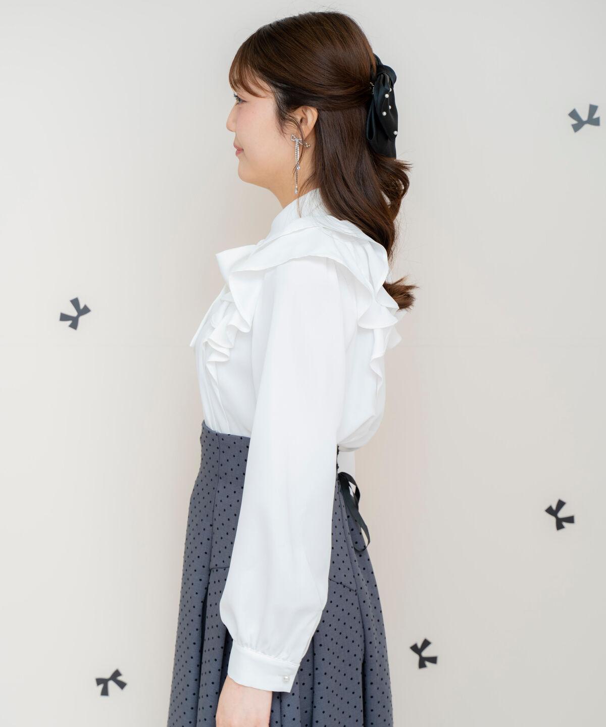 WILLSELECTION「ダブルフリルリボンタイブラウス」|シャツ・ブラウス|