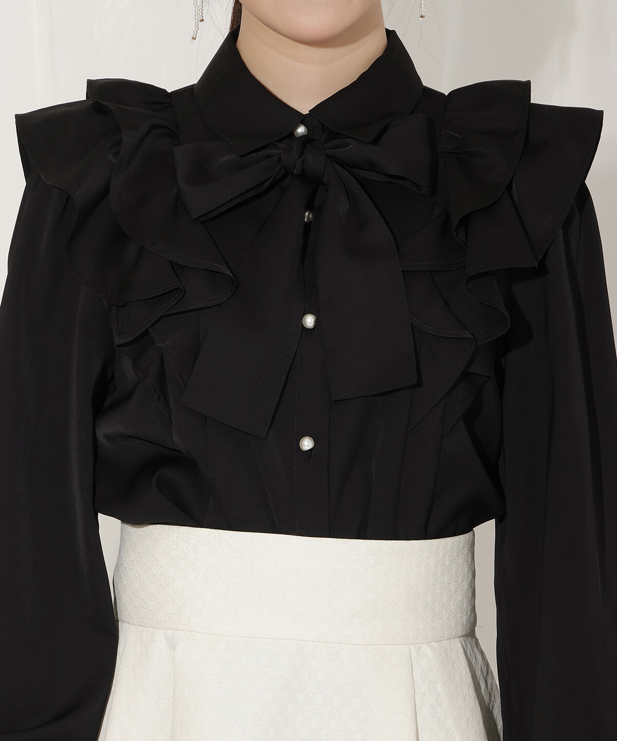 WILLSELECTION「ダブルフリルリボンタイブラウス」|シャツ・ブラウス|