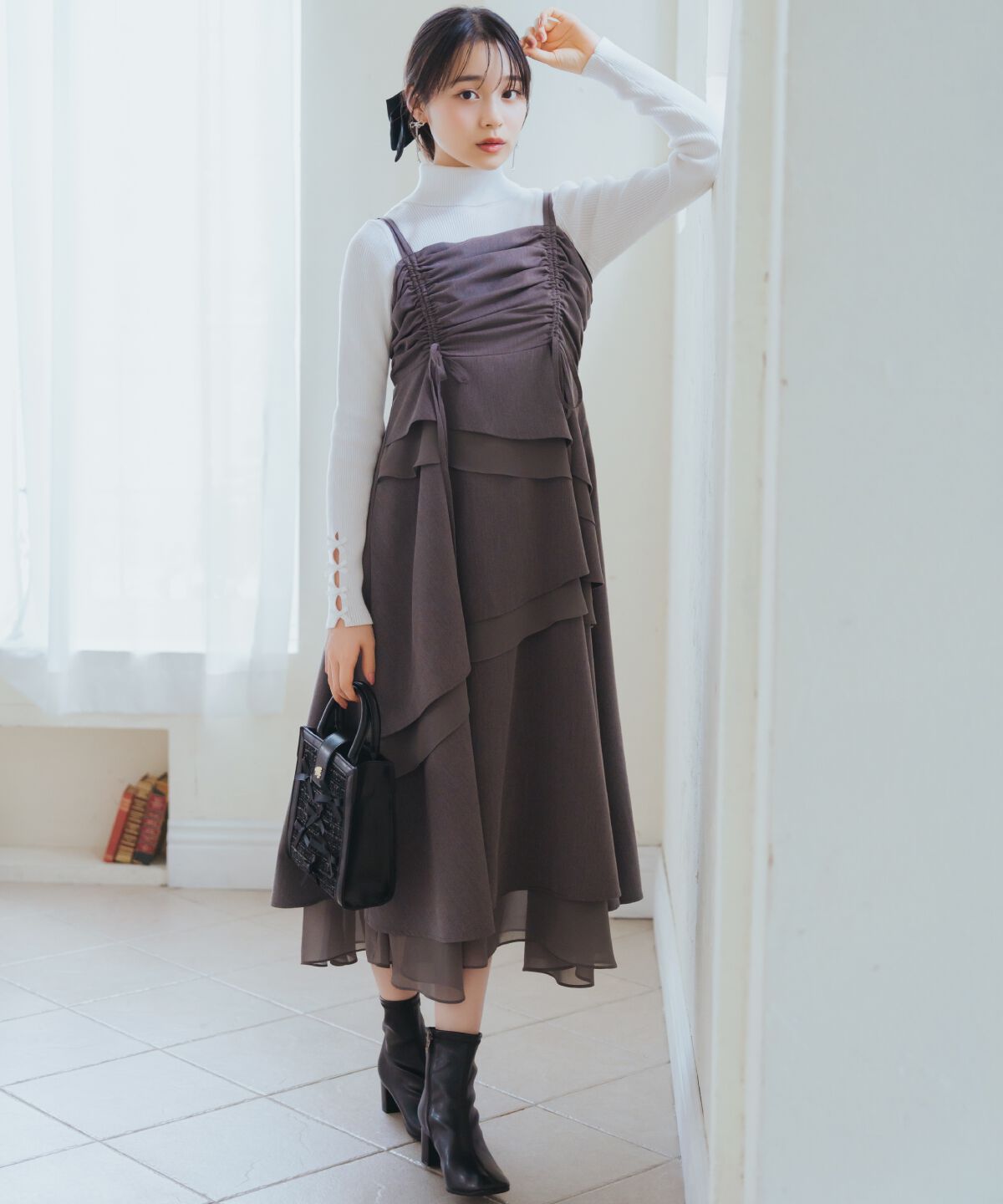 WILLSELECTION「ティアードギャザーキャミワンピース」|ワンピース|