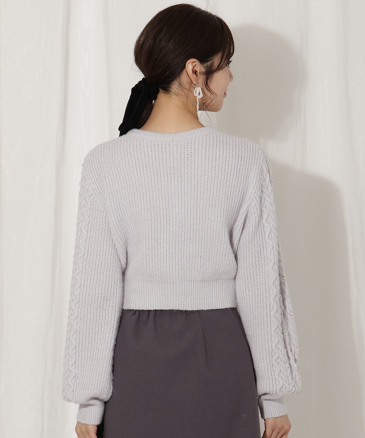 WILLSELECTION「パール付きケーブルカーディガン」|カーディガン|