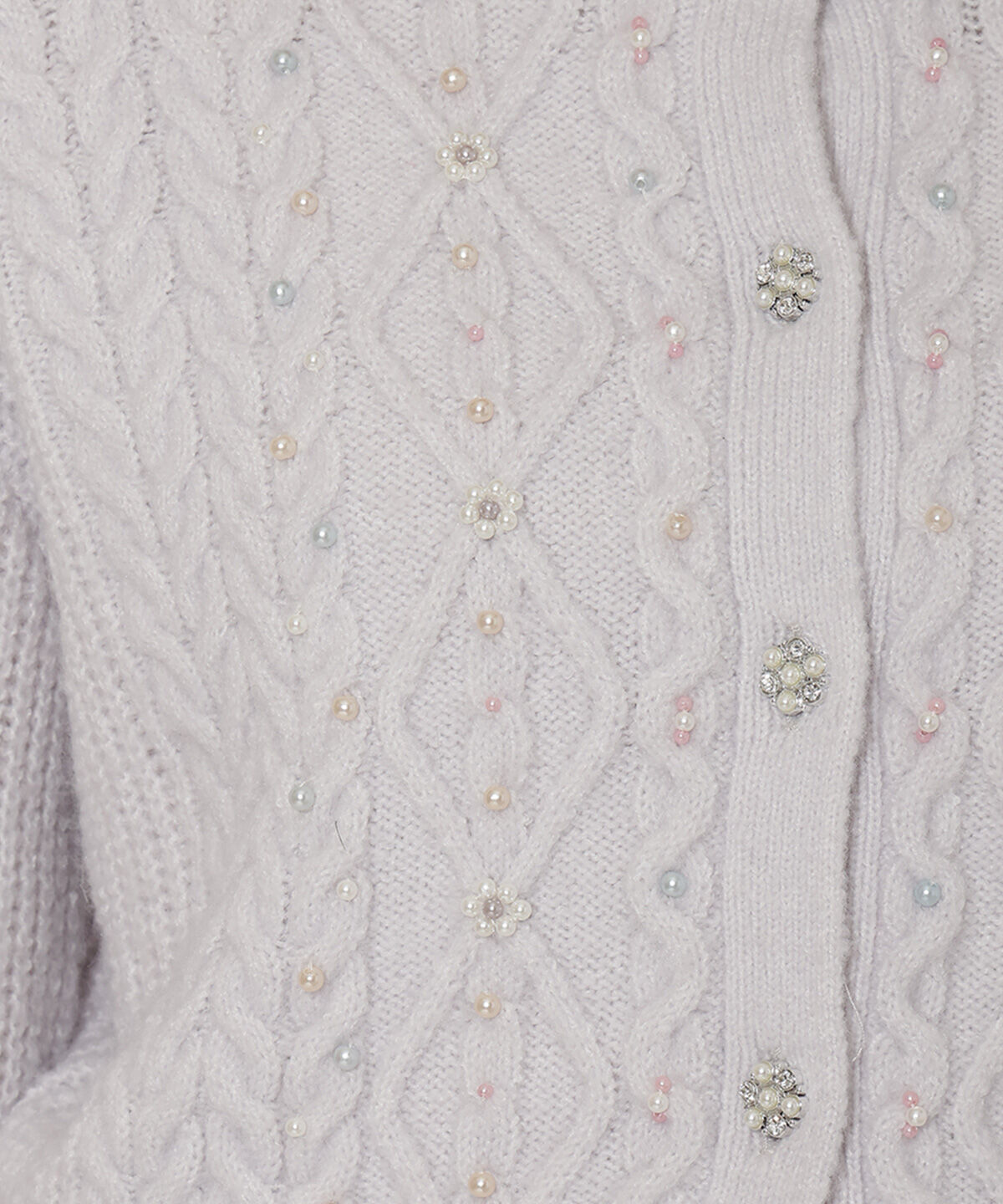 WILLSELECTION「パール付きケーブルカーディガン」|カーディガン|
