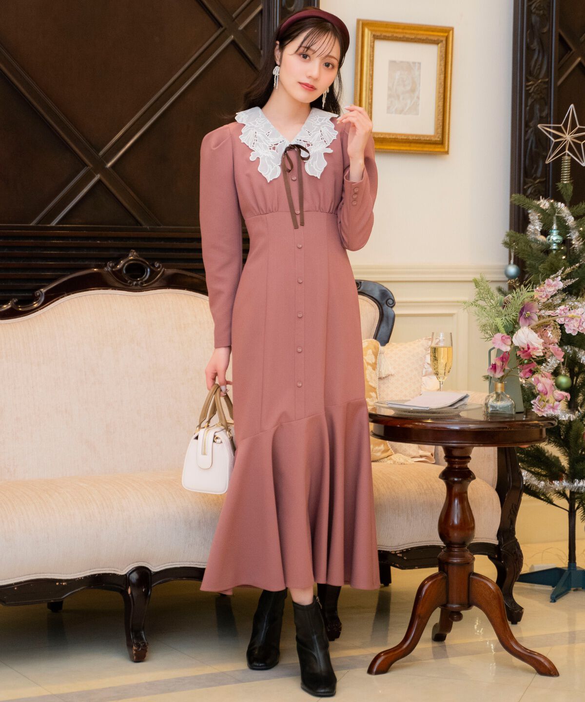 WILLSELECTION「レースカラーマーメイドワンピース」|ワンピース|