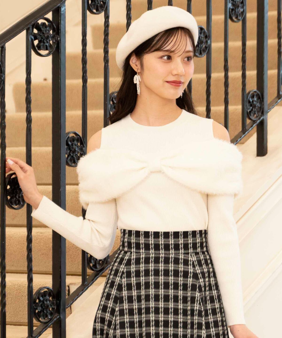 WILLSELECTION「リボンシャギーオフショル」|ニット・セーター|