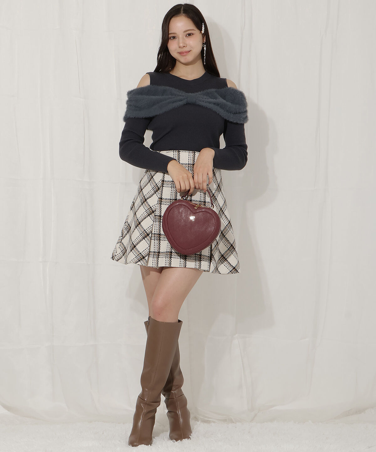 WILLSELECTION「リボンシャギーオフショル」|ニット・セーター|