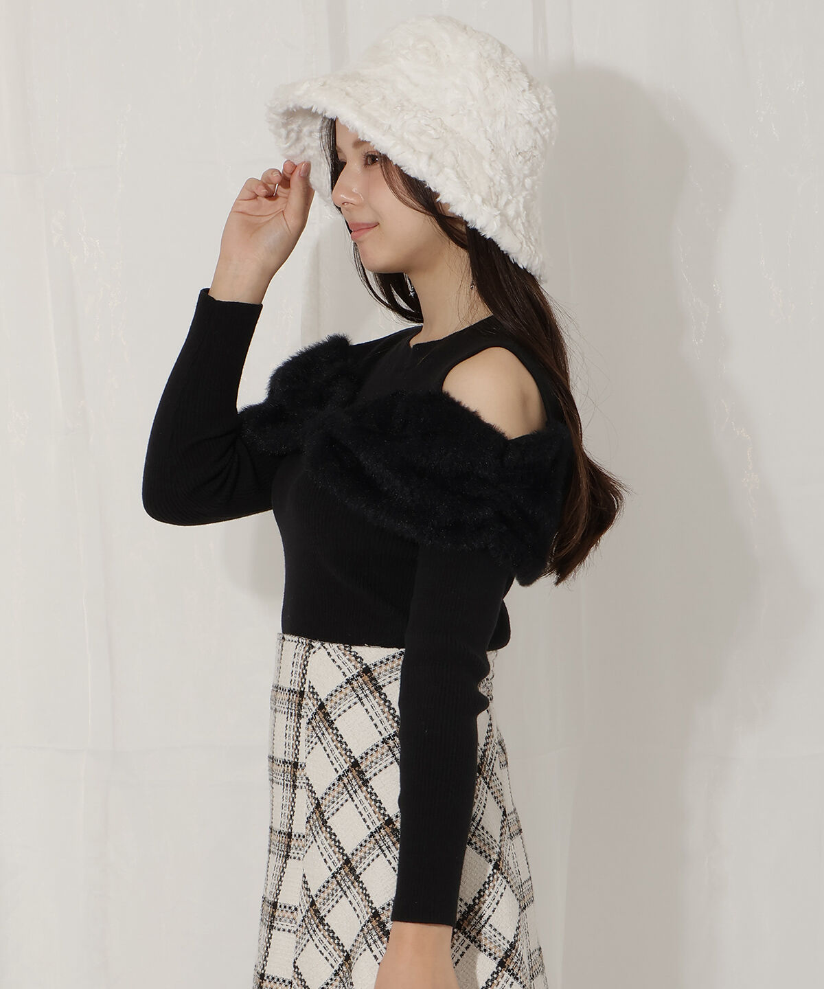 WILLSELECTION「リボンシャギーオフショル」|ニット・セーター|