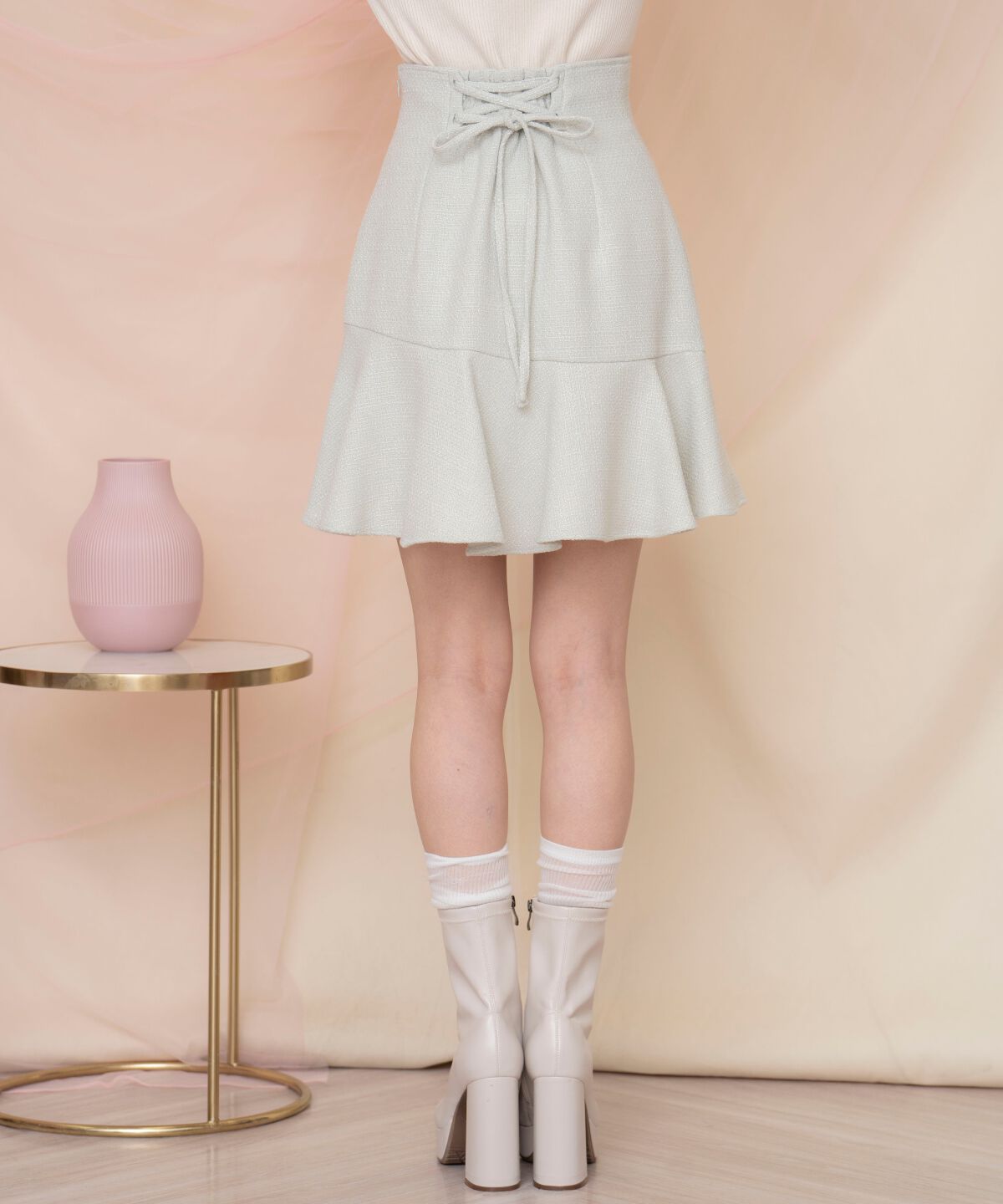 WILLSELECTION「アシメヘムツイードミニスカート」|フレア|