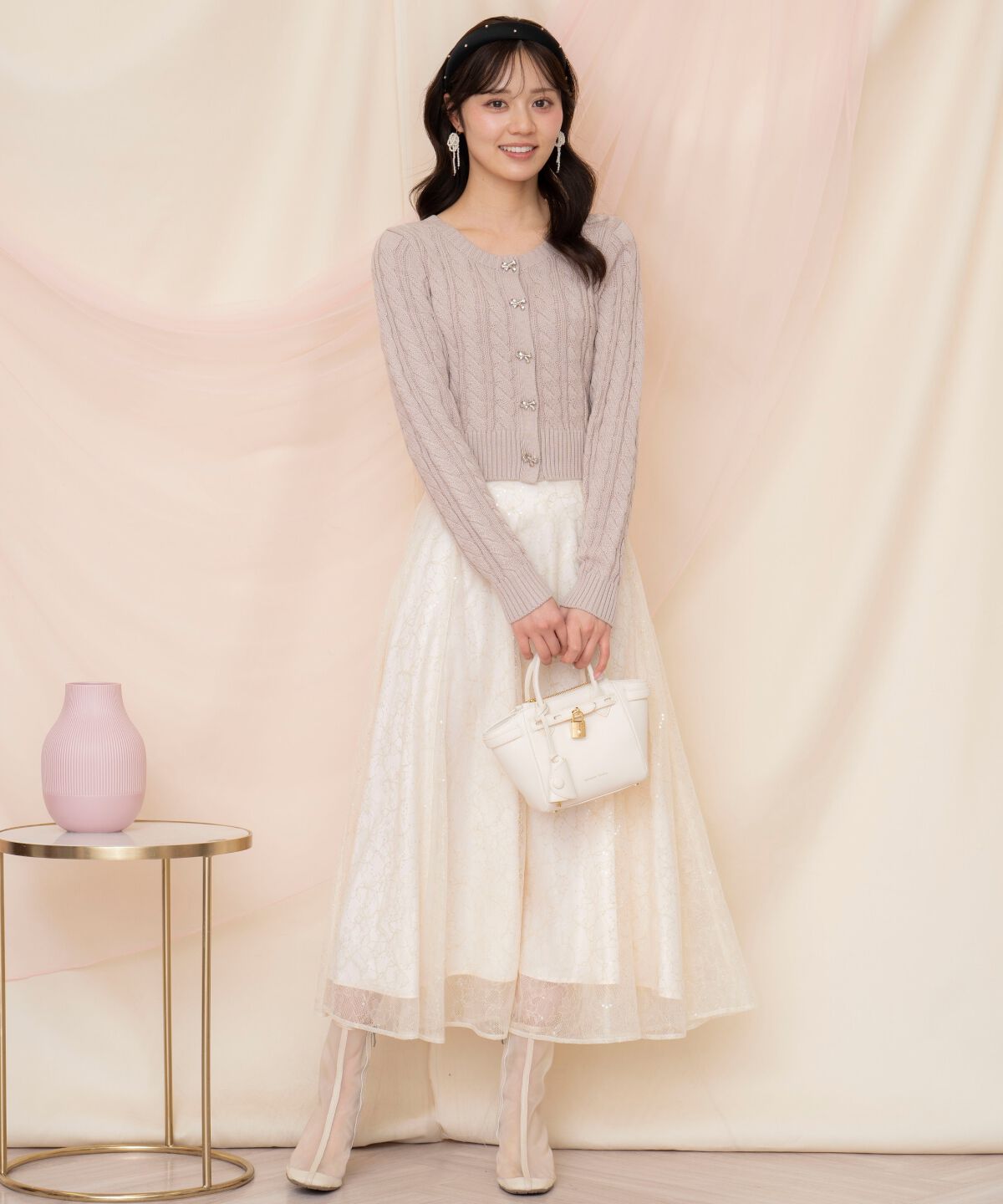 WILLSELECTION「スパンコール付きチュールスカート」|フレア|