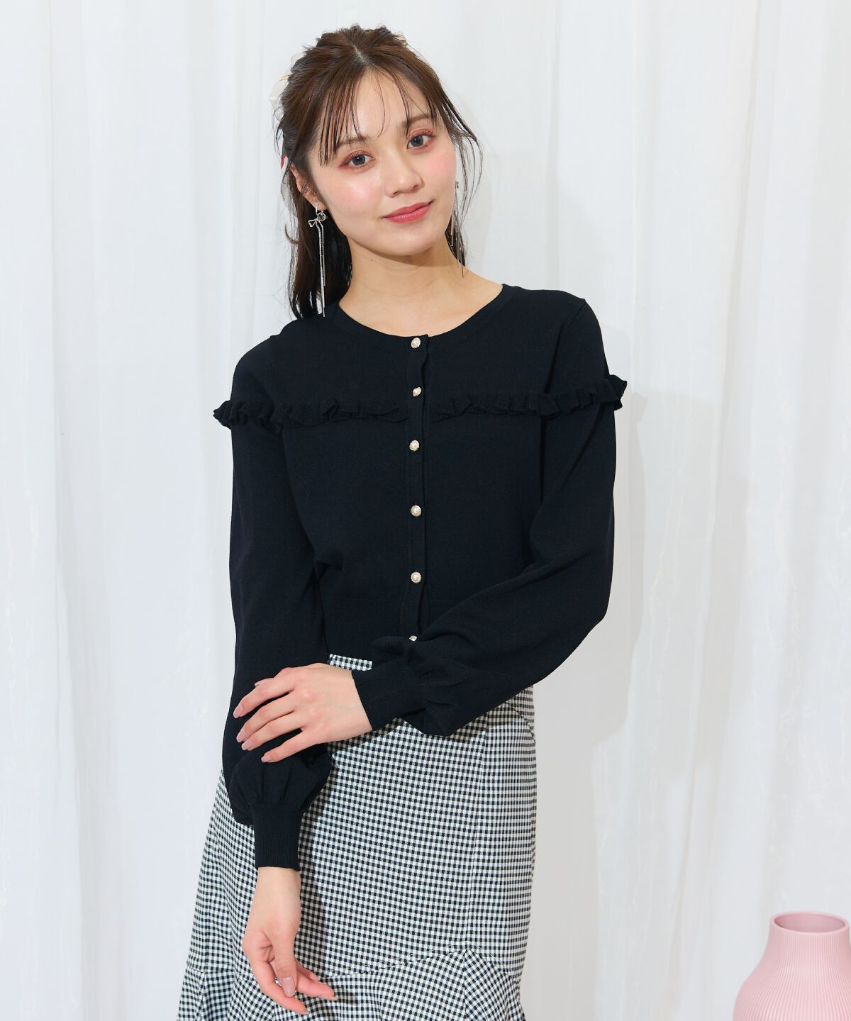 WILLSELECTION「フリルデザインニットカーディガン」|カーディガン|