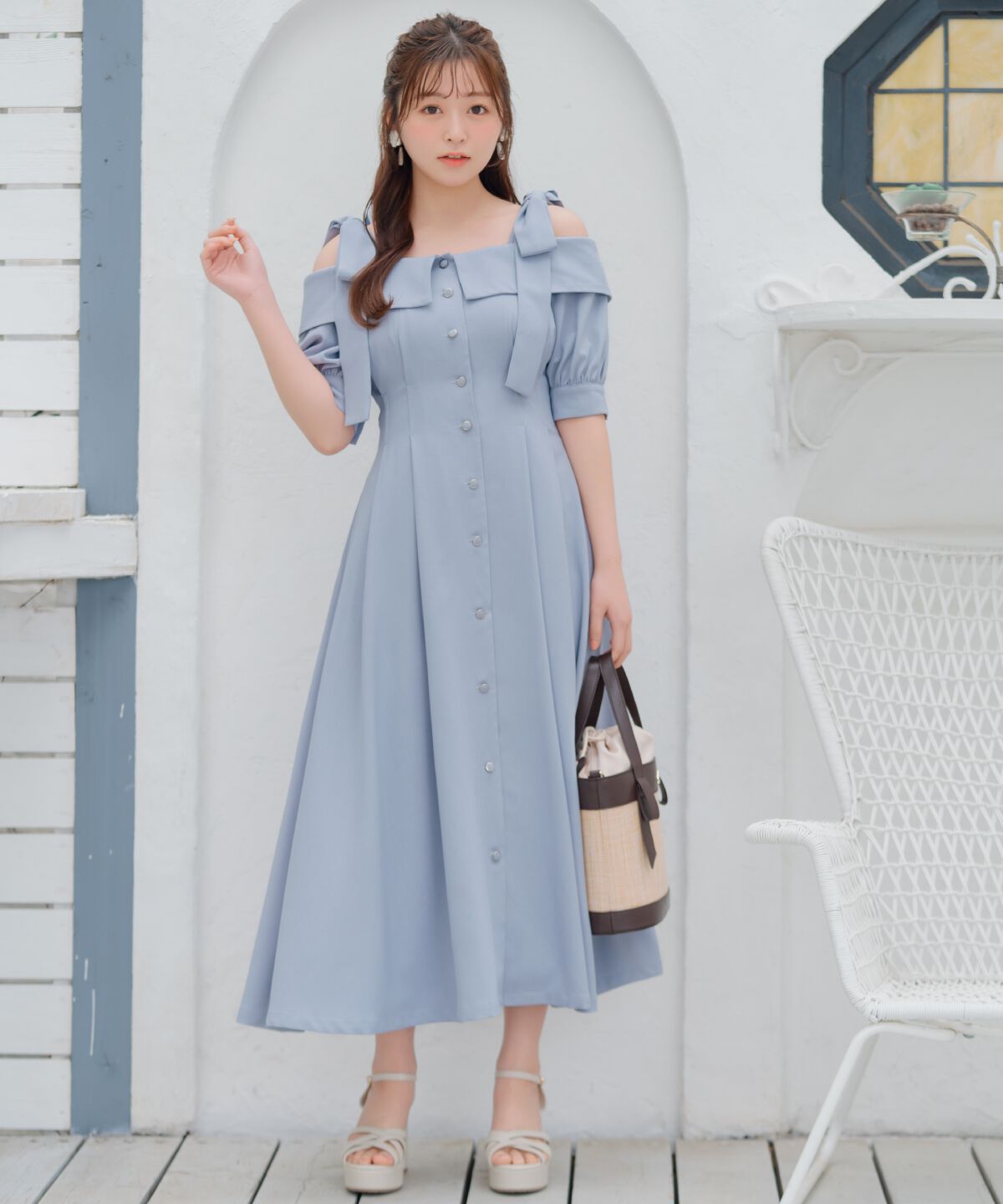 WILLSELECTION「リボンストラップオフショルワンピース」|ワンピース|