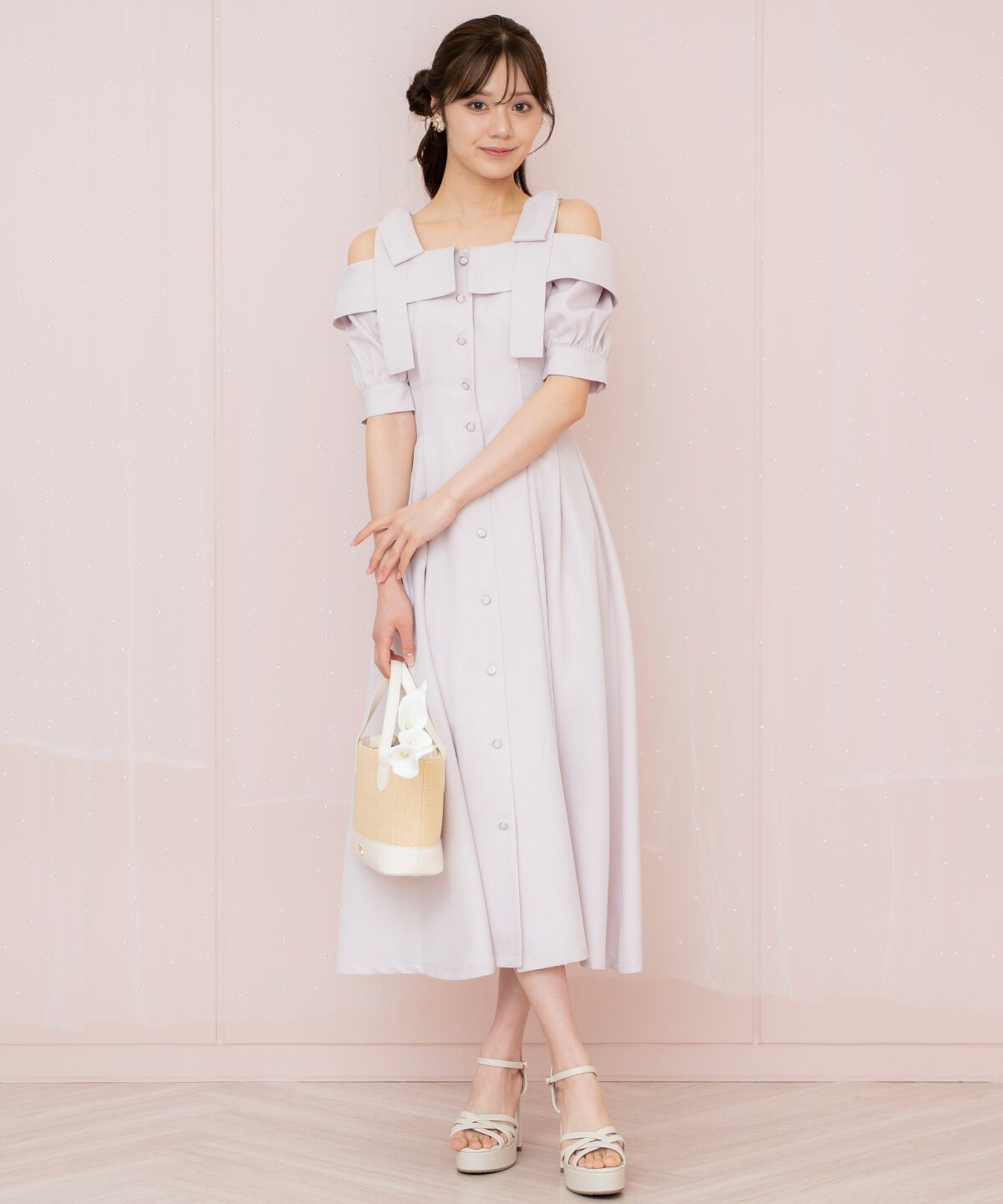 WILLSELECTION「リボンストラップオフショルワンピース」|ワンピース|