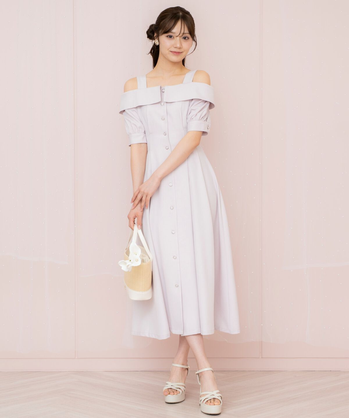 WILLSELECTION「リボンストラップオフショルワンピース」|ワンピース|