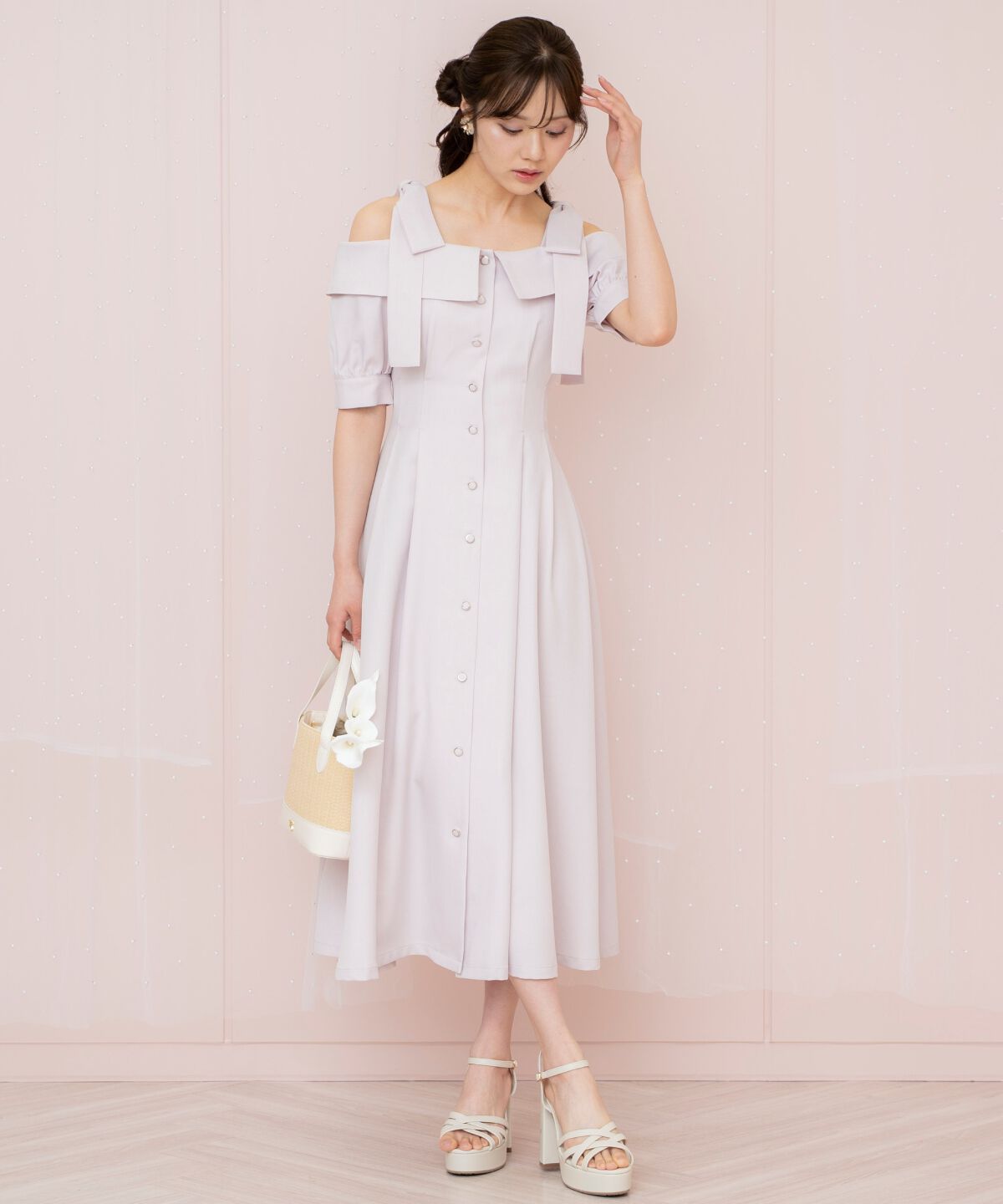 WILLSELECTION「リボンストラップオフショルワンピース」|ワンピース|