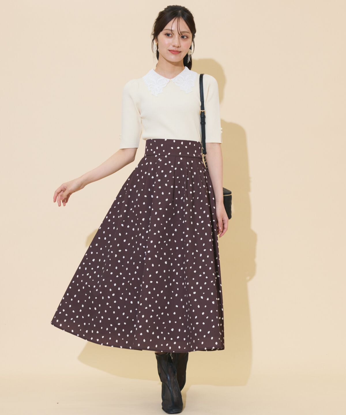 WILLSELECTION「リボンレースカラーリブニット」|ニット・セーター|