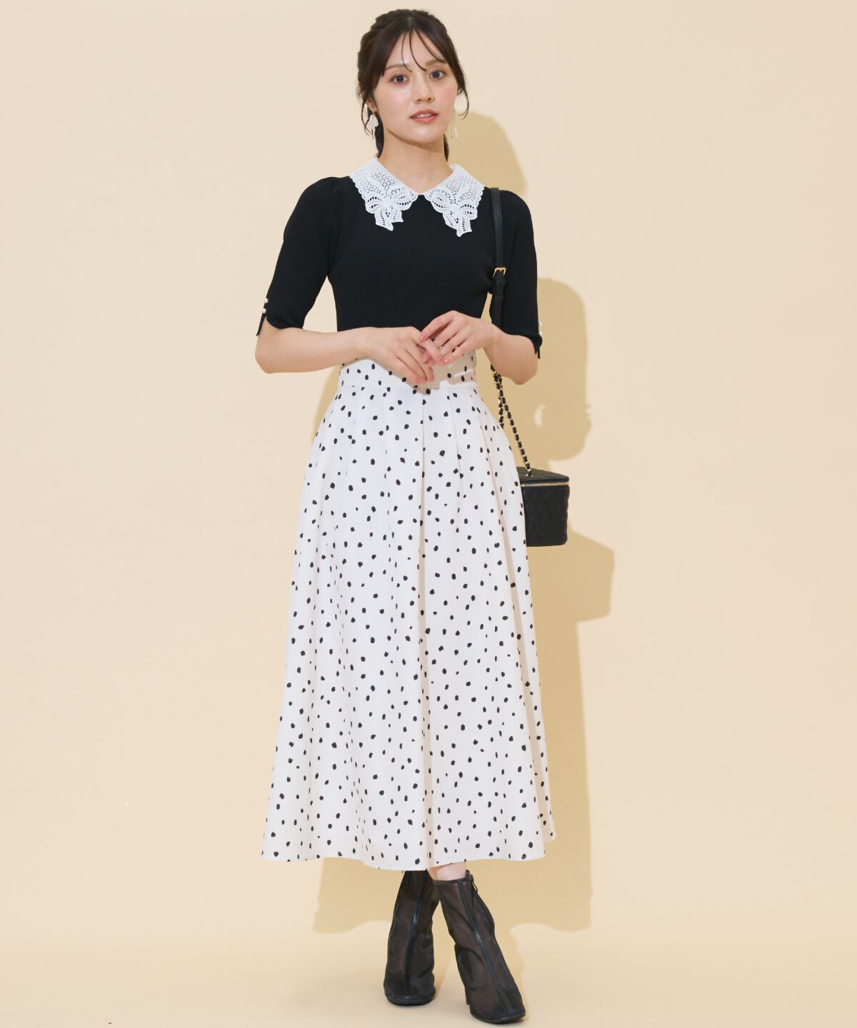 WILLSELECTION「リボンレースカラーリブニット」|ニット・セーター|