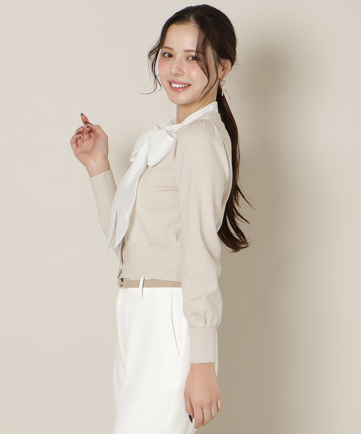 WILLSELECTION「リボンタイプルオーバー」|ニット・セーター|