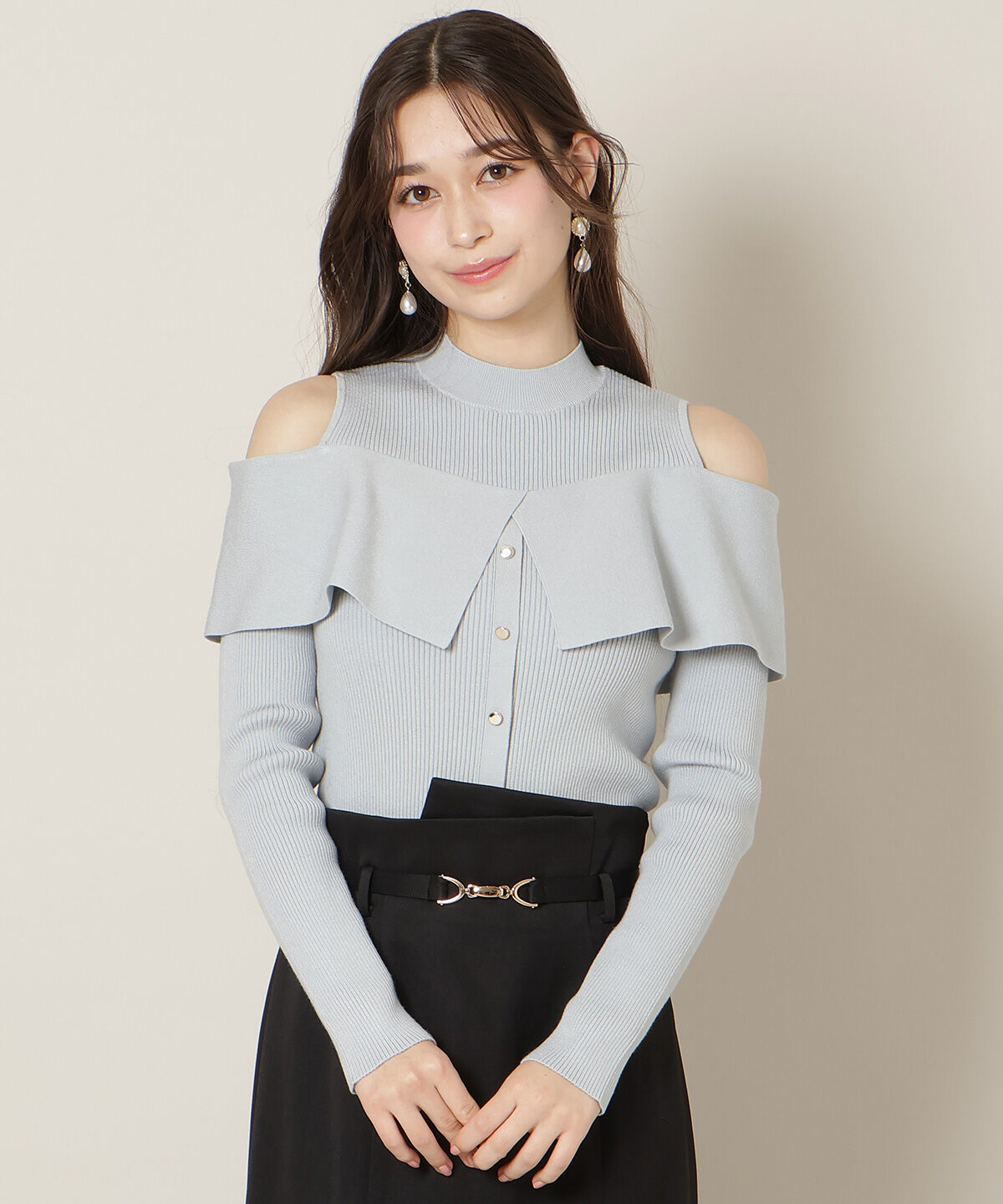 WILLSELECTION「オープンショルダーレイヤードニット」|ニット・セーター|ミント