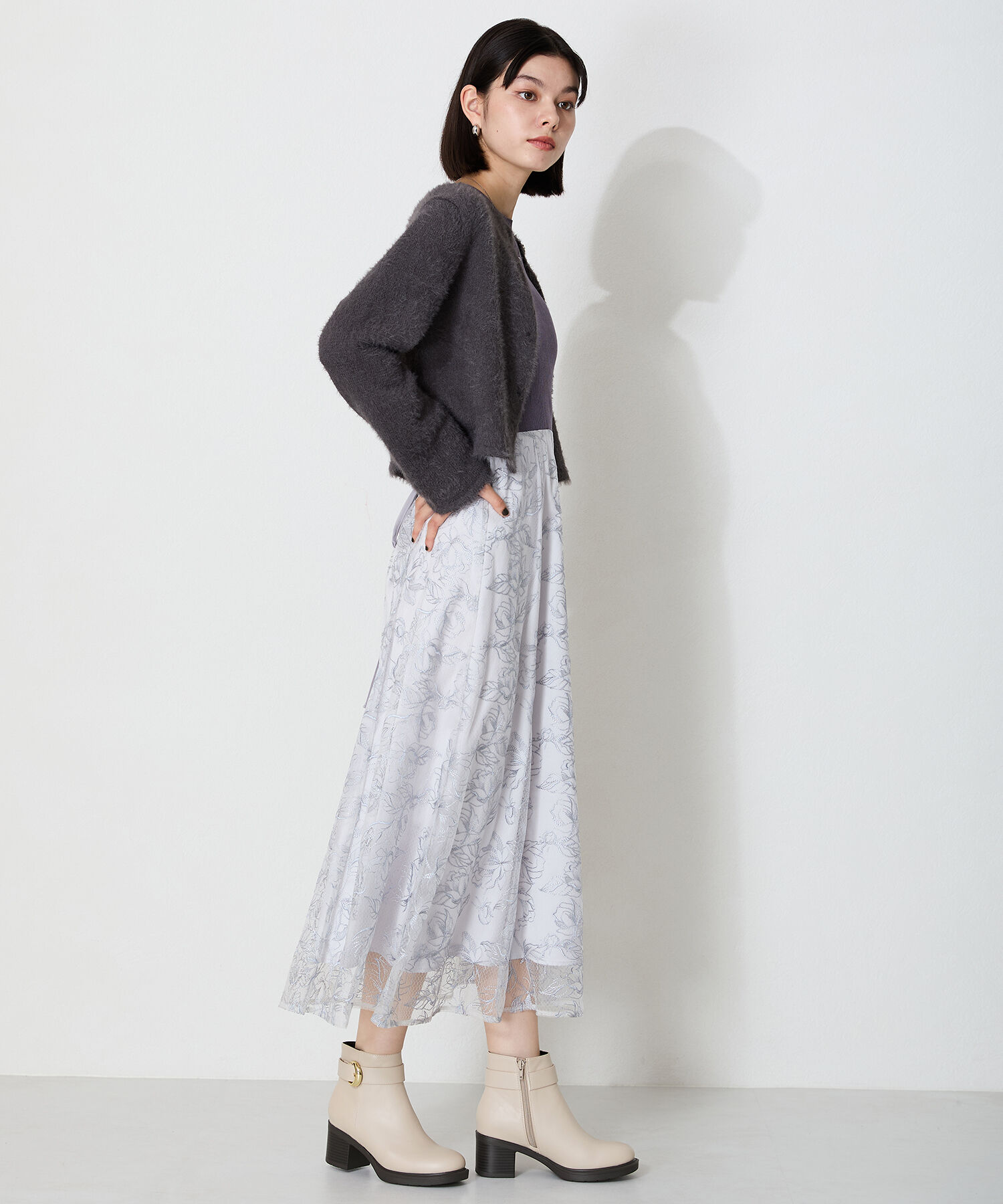 WA Oriental TRaffic「2024秋冬新作バックルデザインタンクソールヒールブーツ/42408」|ショートブーツ|