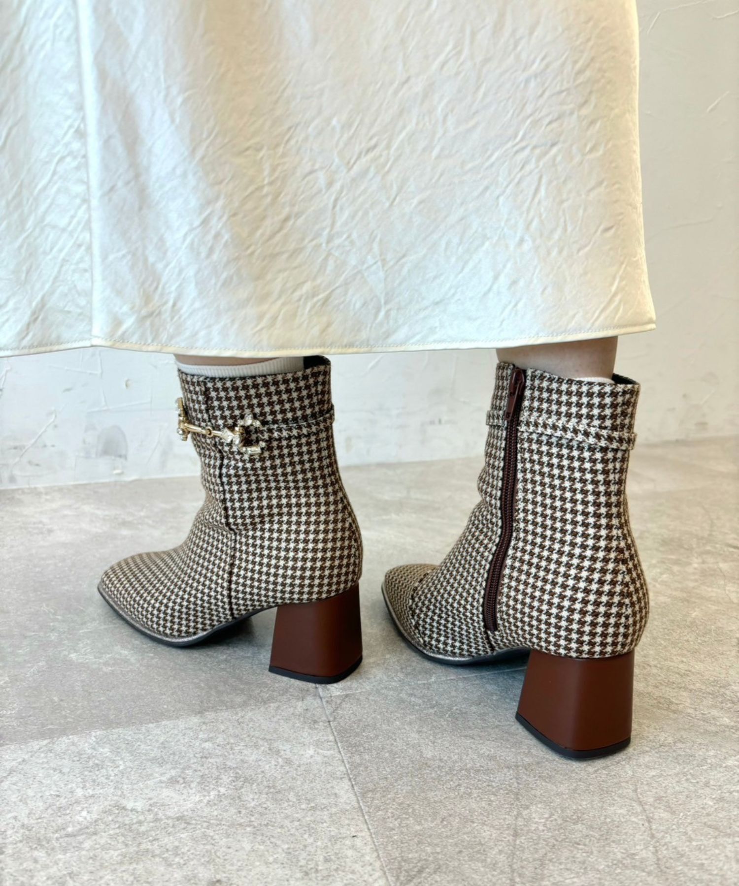 ORiental TRaffic「●2024秋冬新作●ビジュービットヒールブーツ/41427」|ショートブーツ|