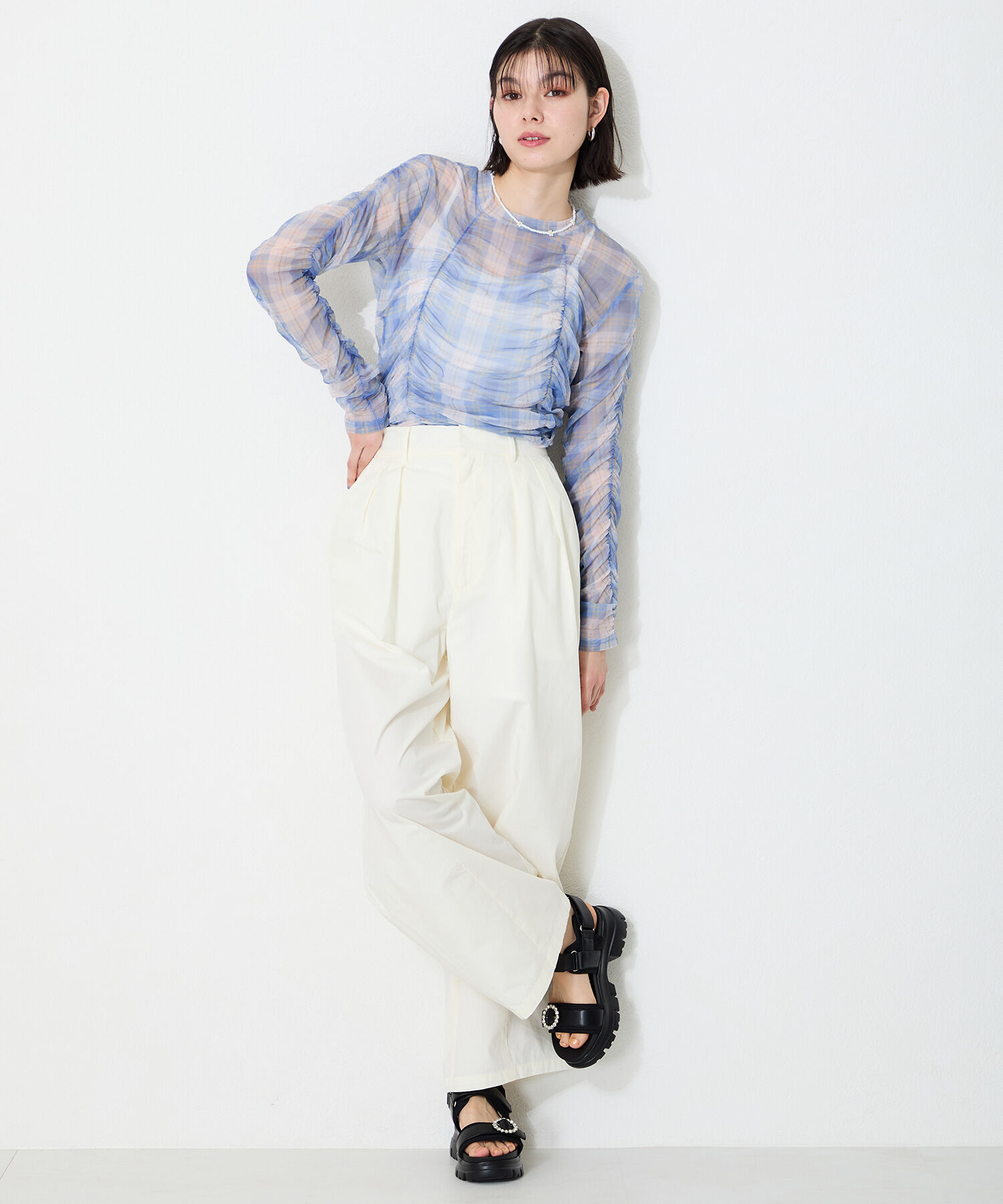 ORiental TRaffic「●2025春夏新作●ビジューモチーフスポーツサンダル/51204 サンダル　ビジュー　人気 スポサン」|サンダル|