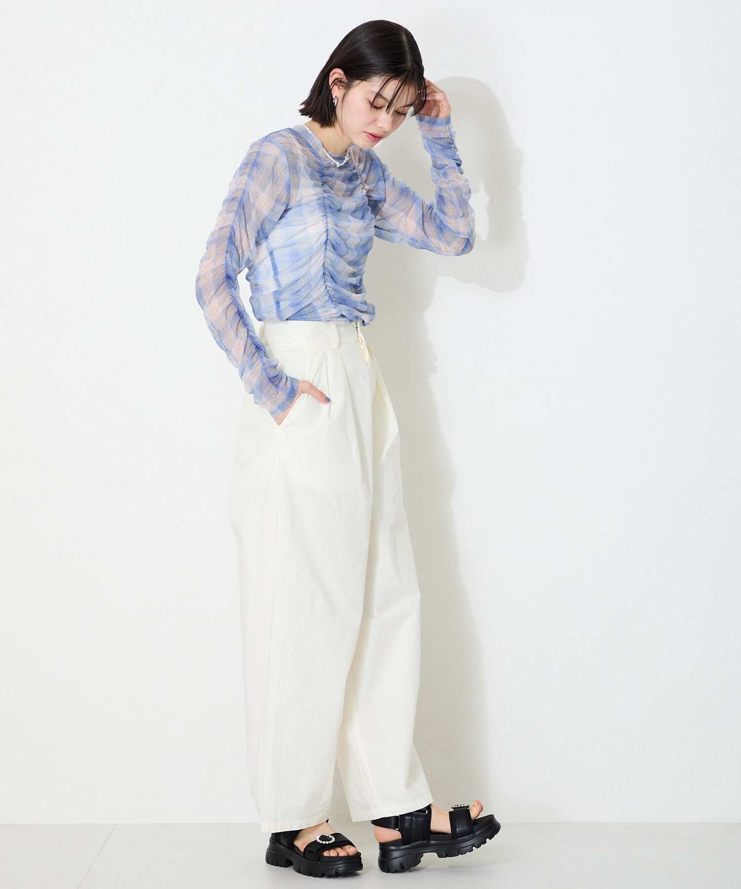 ORiental TRaffic「●2025春夏新作●ビジューモチーフスポーツサンダル/51204 サンダル　ビジュー　人気 スポサン」|サンダル|