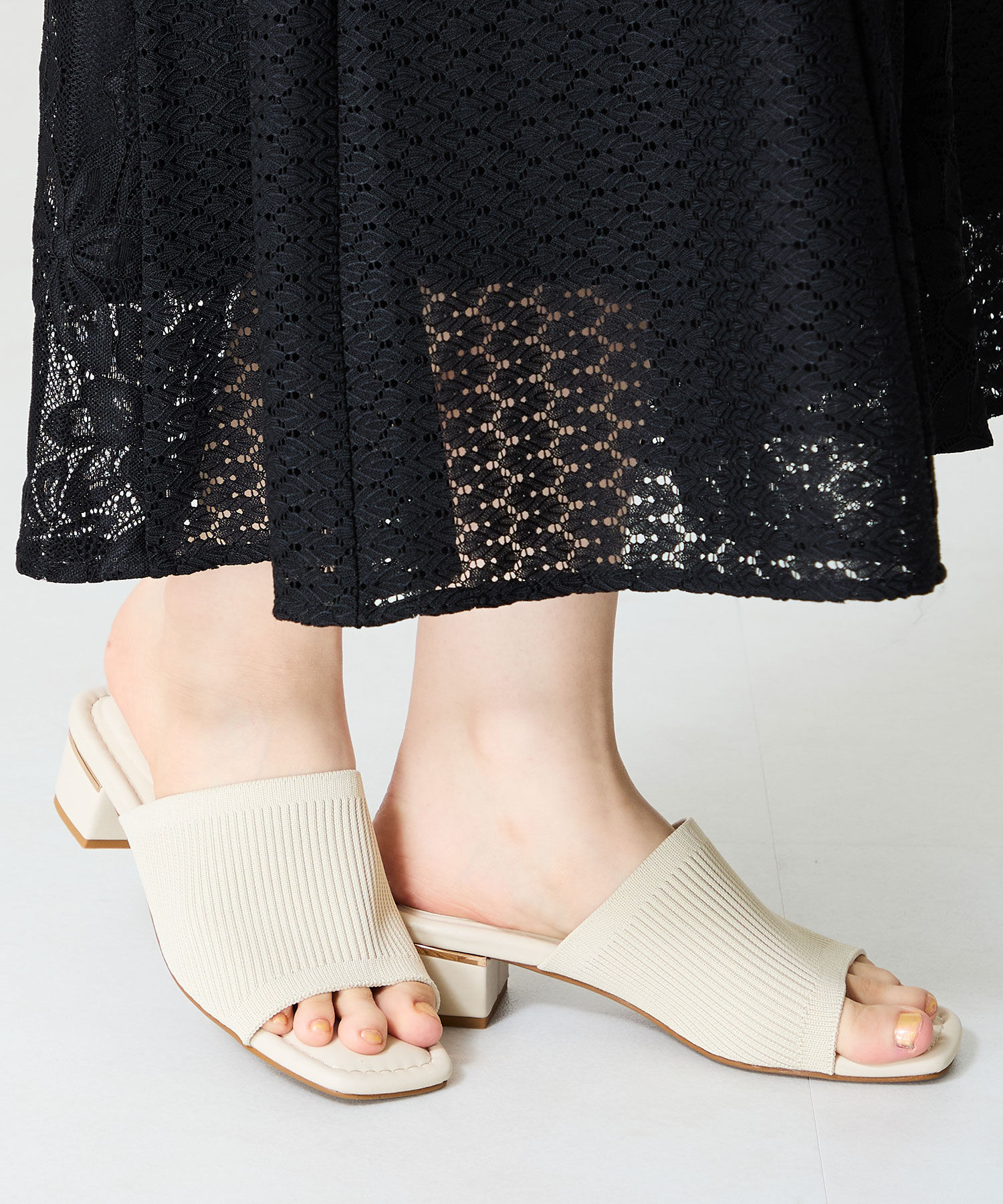 WA Oriental TRaffic「●2025春夏新作●ニットミュールサンダル/52207 ミュール ニット トレンド サンダル 柔らかい 人気」|サンダル|