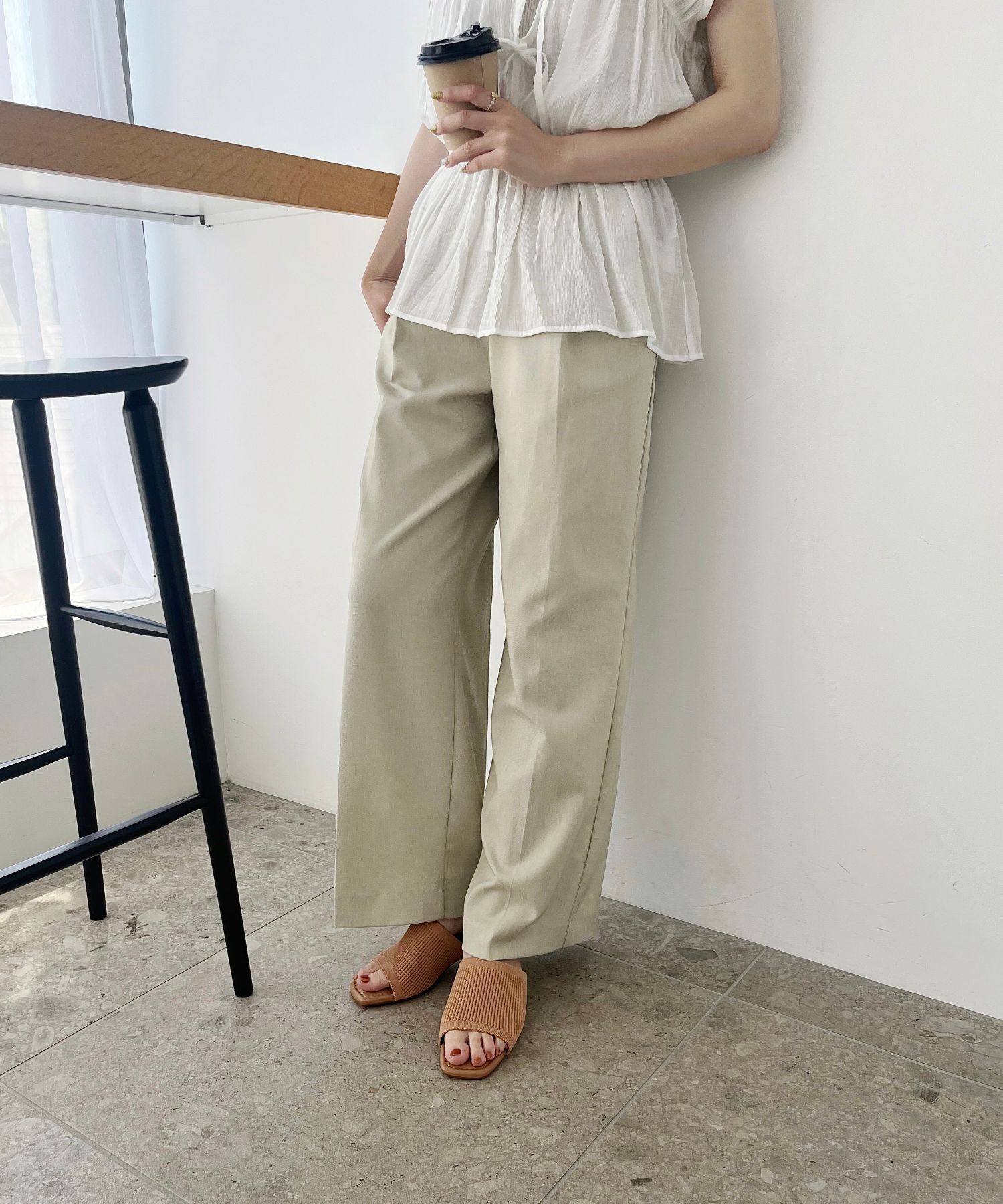 WA Oriental TRaffic「●2025春夏新作●ニットミュールサンダル/52207 ミュール ニット トレンド サンダル 柔らかい 人気」|サンダル|