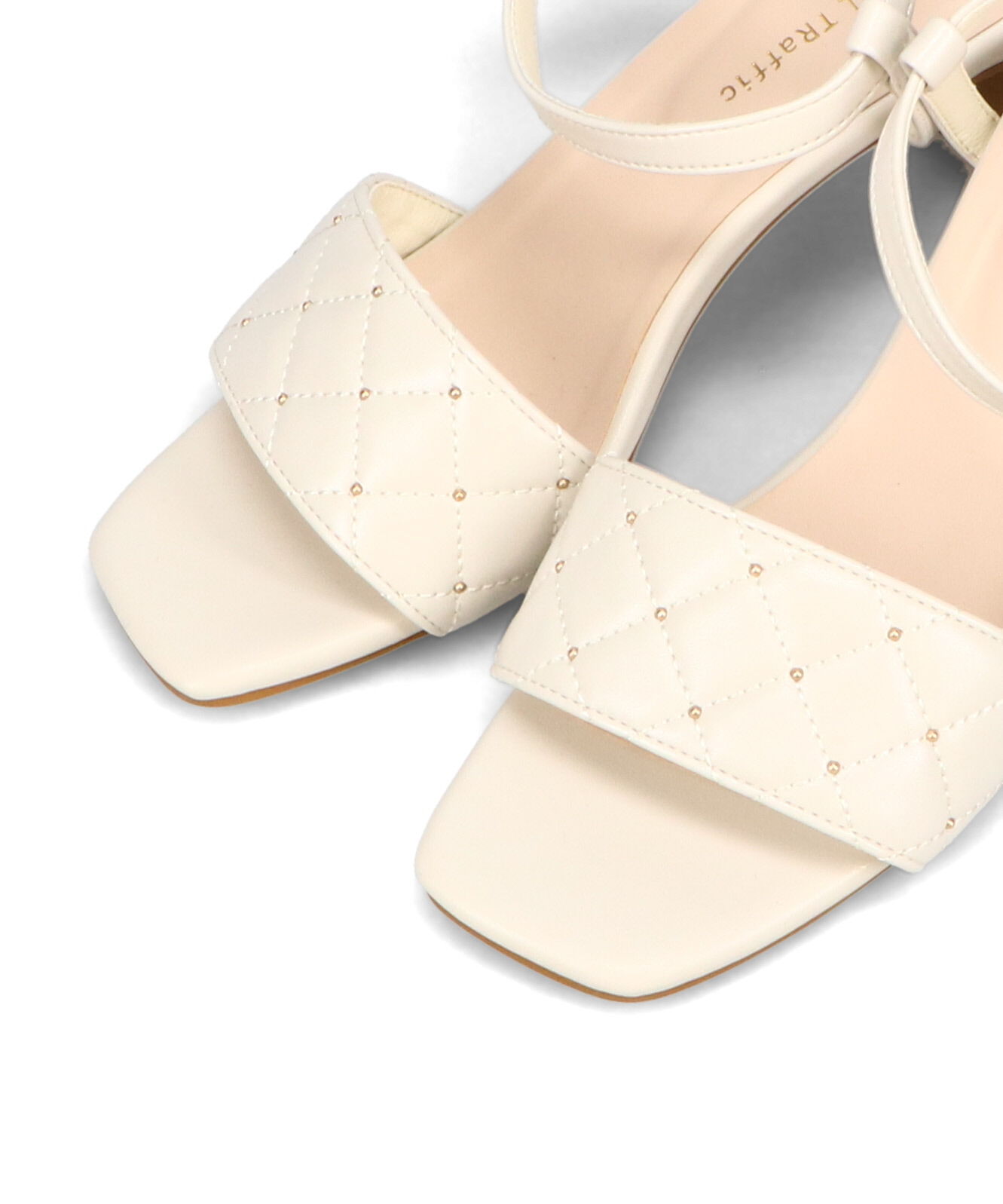 ORiental TRaffic「●2025春夏新作●キルティング&times;スタッズヒールサンダル/51229 人気 トレンド ヒール7.5cm」|サンダル|