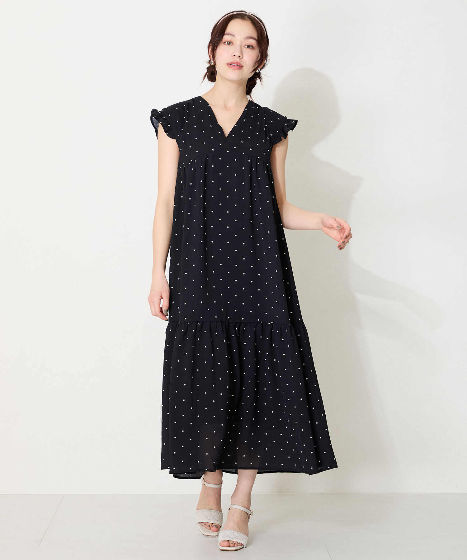 ORiental TRaffic「●2025春夏新作●キルティング&times;スタッズヒールサンダル/51229 人気 トレンド ヒール7.5cm」|サンダル|