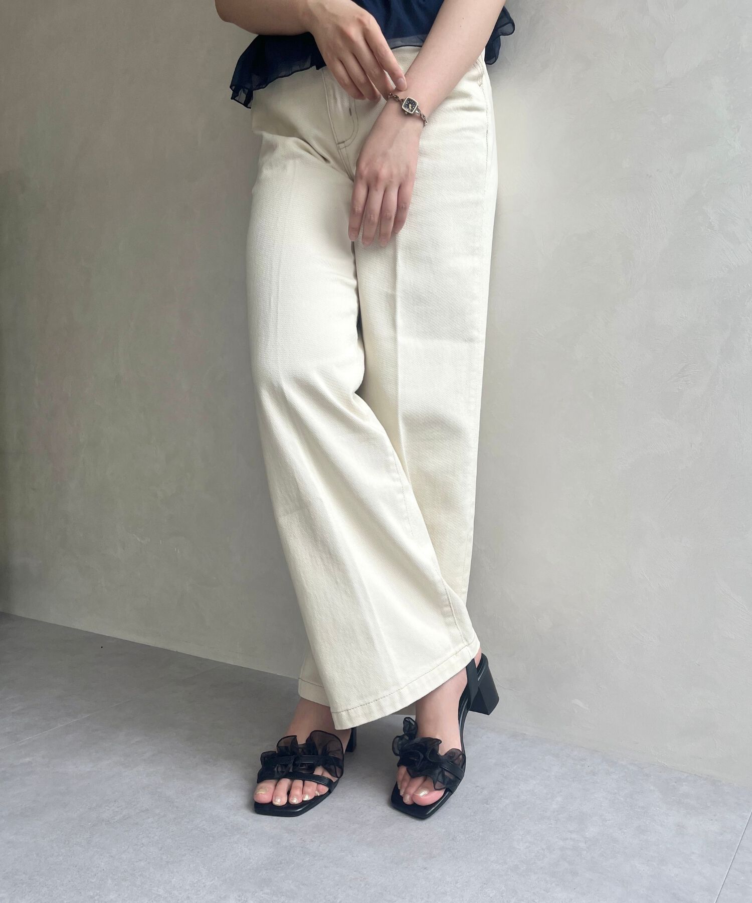 ORiental TRaffic「【WEB限定】●2025春夏新作●フリルストラップヒールサンダル/55210 トレンド 人気 ヒール7cm」|サンダル|