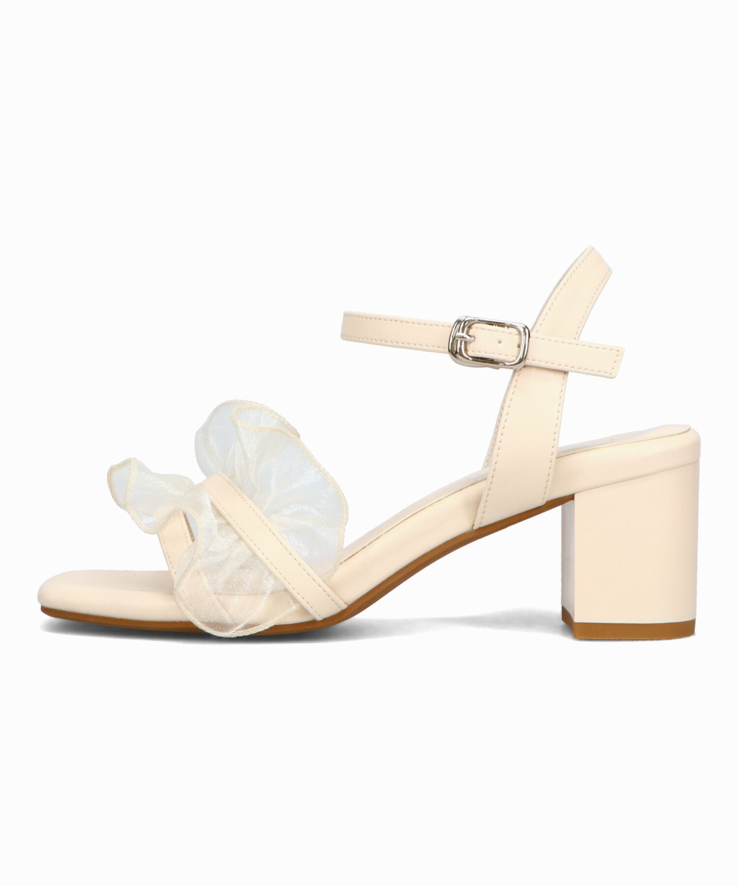 ORiental TRaffic「【WEB限定】●2025春夏新作●フリルストラップヒールサンダル/55210 トレンド 人気 ヒール7cm」|サンダル|