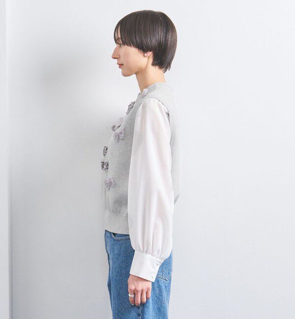 UNITED ARROWS「3D リボン クルーネック ベスト」|ベスト・ジレ|