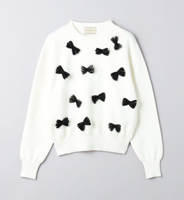 UNITED ARROWS「3D リボン クルーネック ニット」|ニット・セーター|